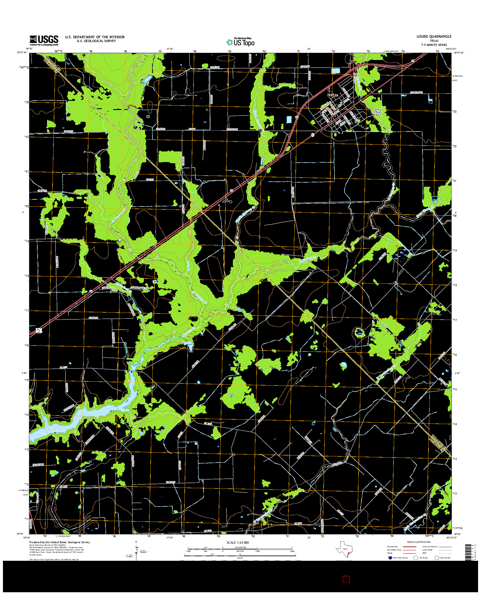 USGS US TOPO 7.5-MINUTE MAP FOR LOUISE, TX 2016