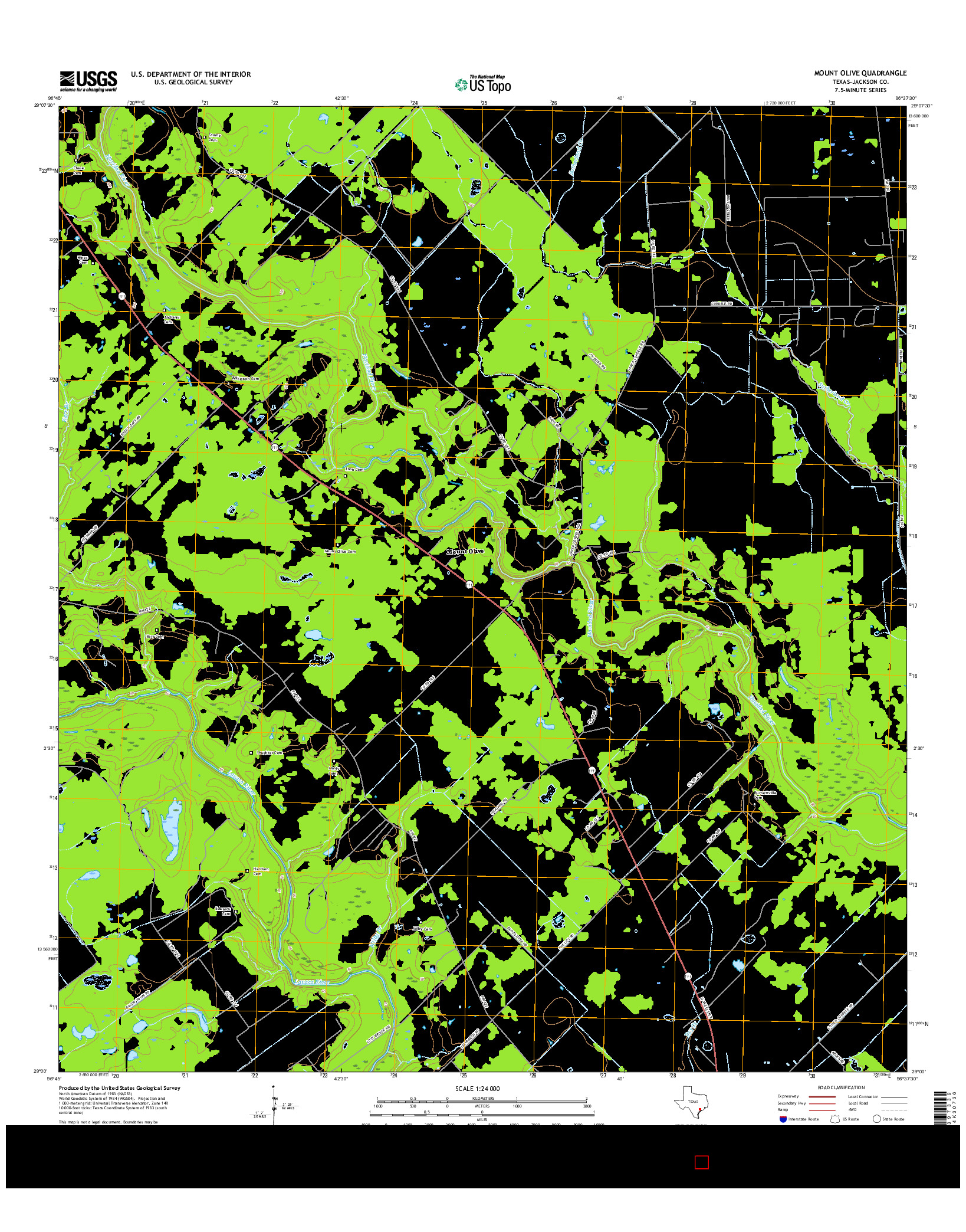 USGS US TOPO 7.5-MINUTE MAP FOR MOUNT OLIVE, TX 2016