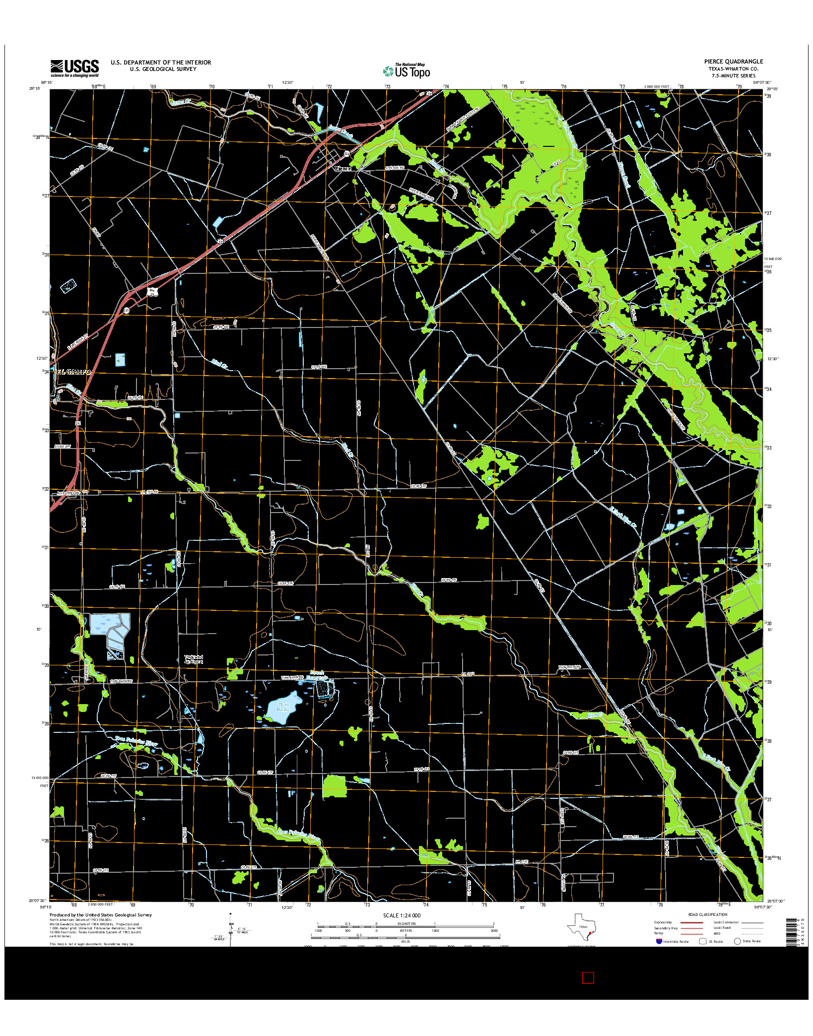 USGS US TOPO 7.5-MINUTE MAP FOR PIERCE, TX 2016
