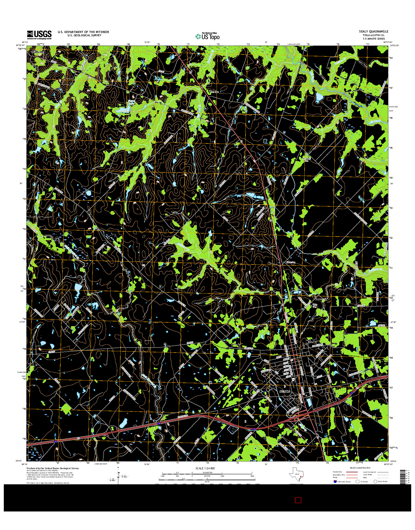 USGS US TOPO 7.5-MINUTE MAP FOR SEALY, TX 2016