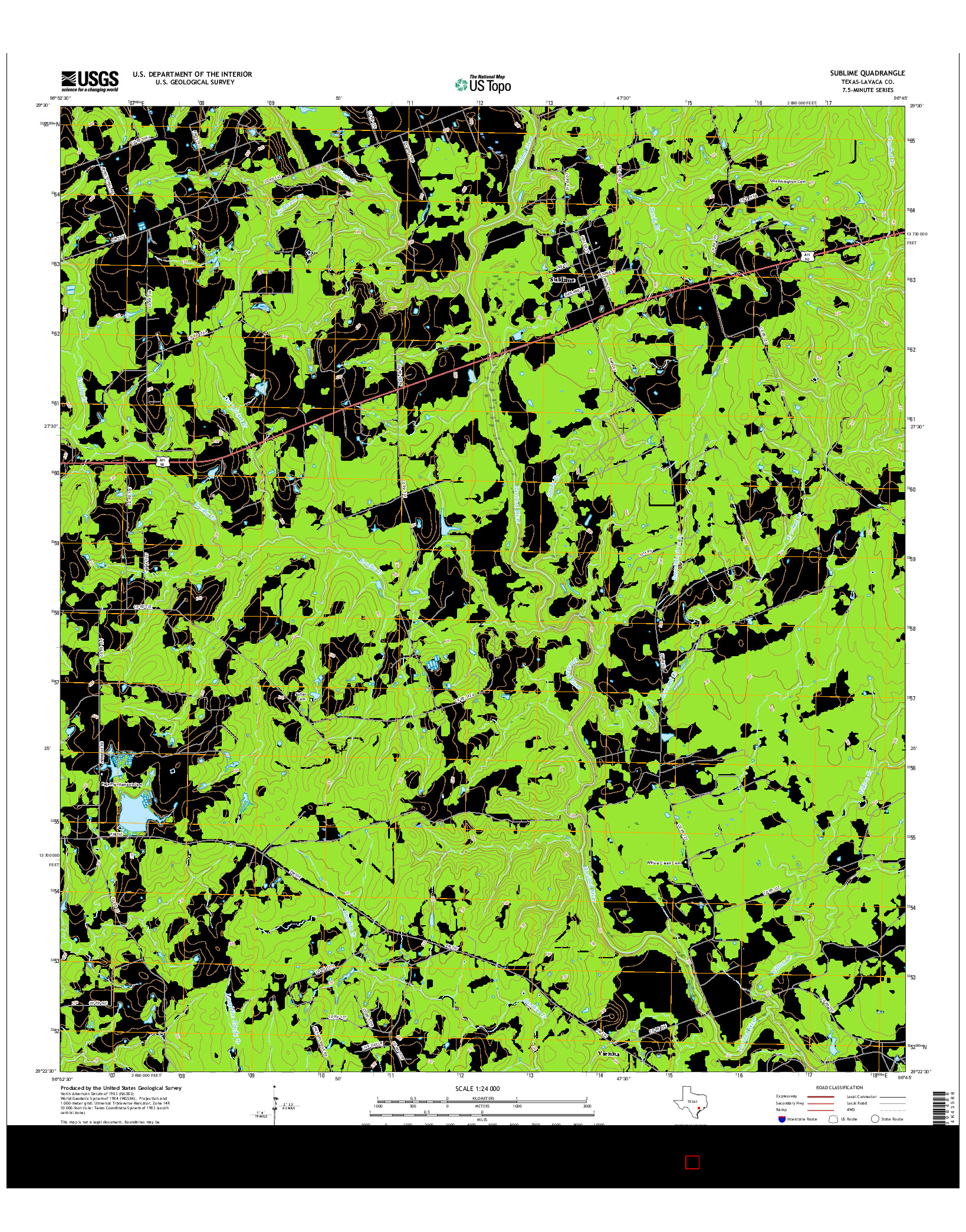 USGS US TOPO 7.5-MINUTE MAP FOR SUBLIME, TX 2016