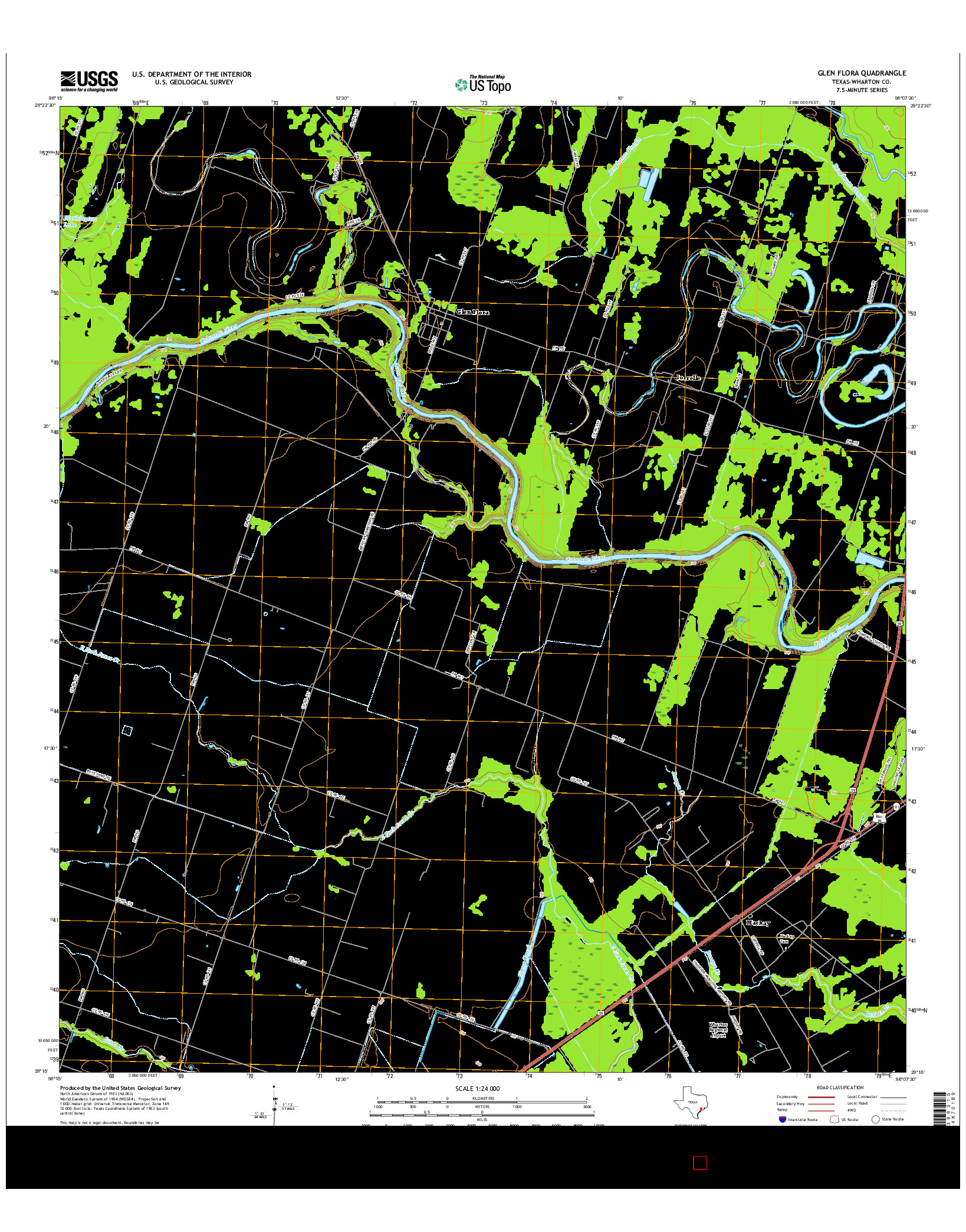 USGS US TOPO 7.5-MINUTE MAP FOR GLEN FLORA, TX 2016