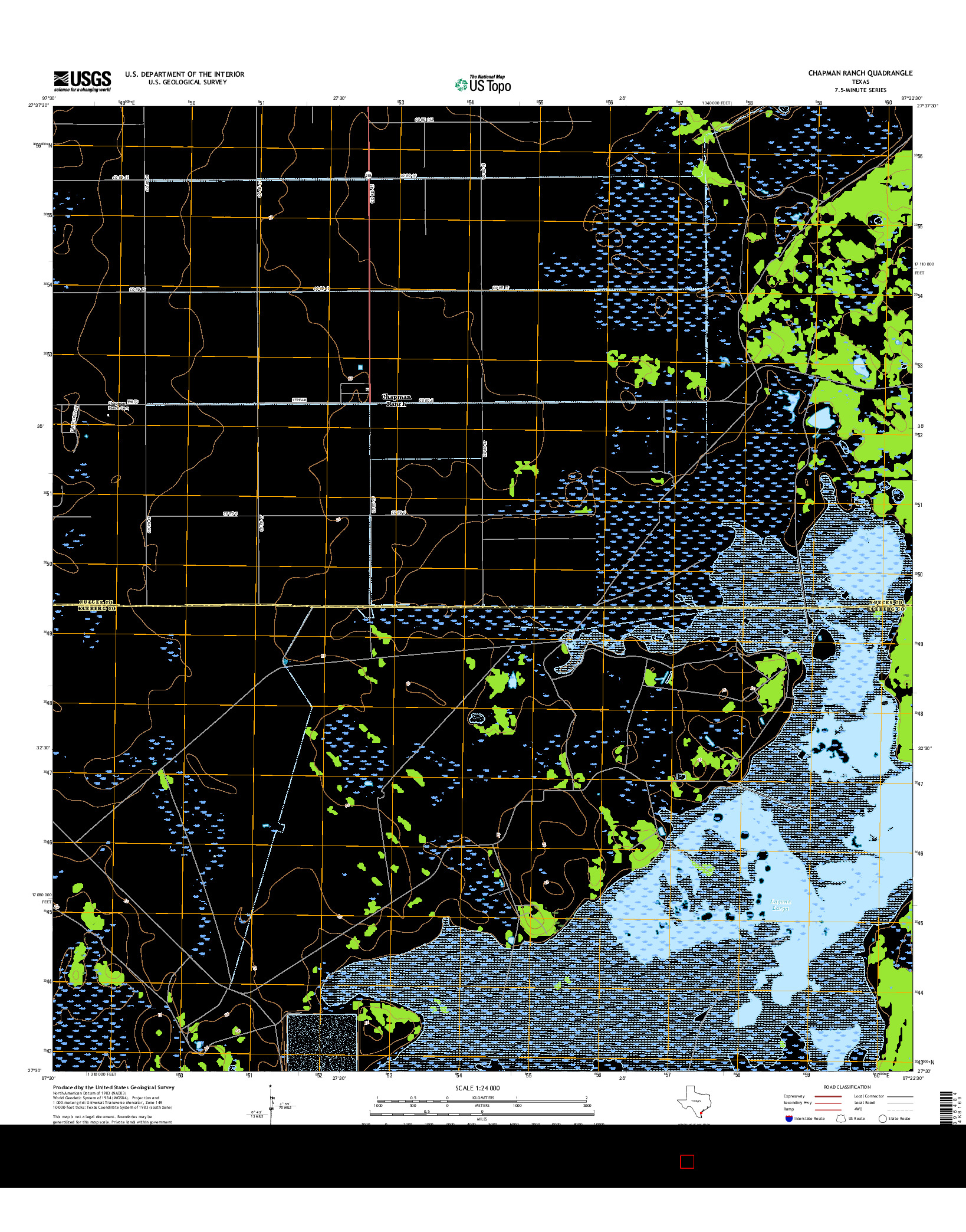 USGS US TOPO 7.5-MINUTE MAP FOR CHAPMAN RANCH, TX 2016