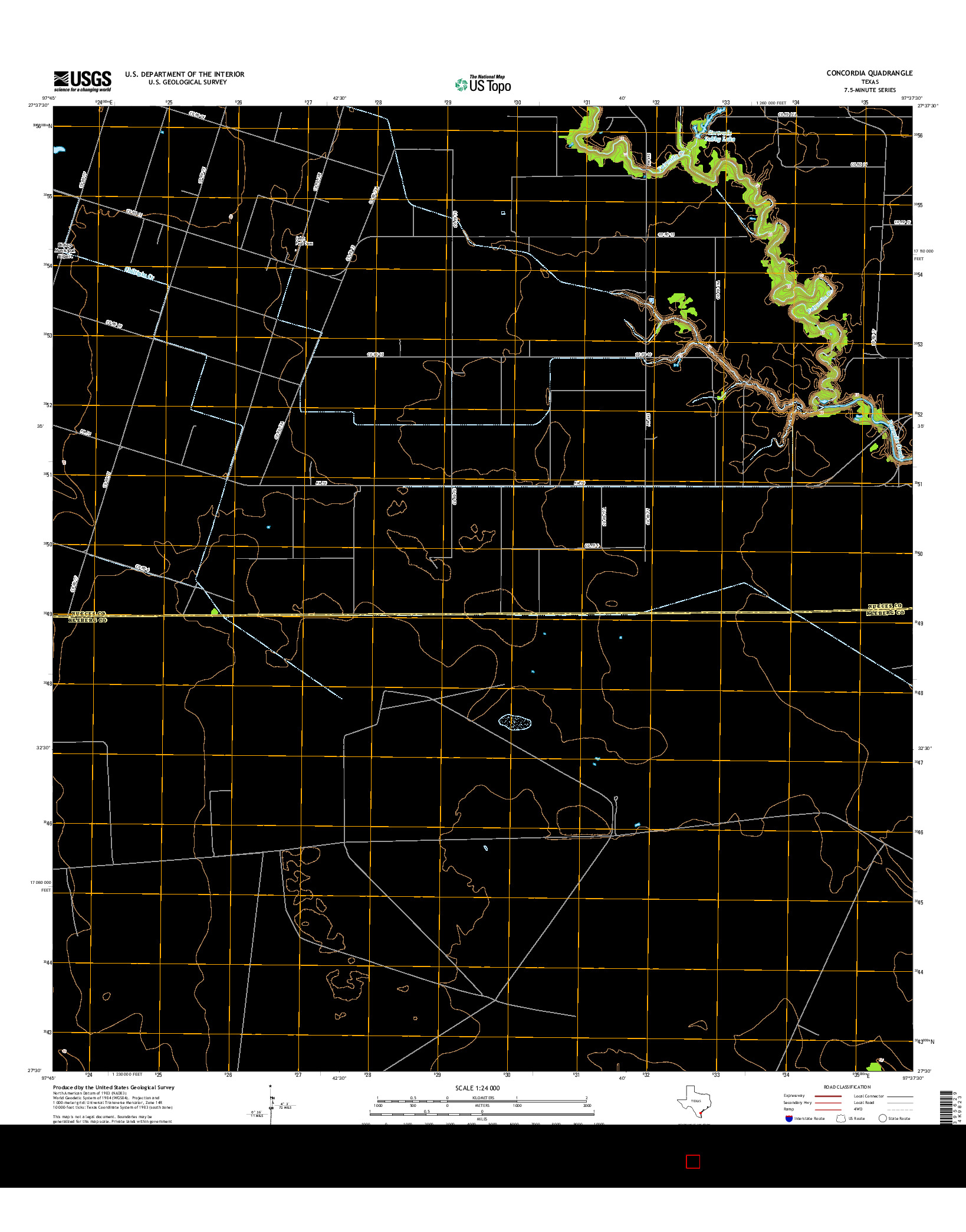 USGS US TOPO 7.5-MINUTE MAP FOR CONCORDIA, TX 2016