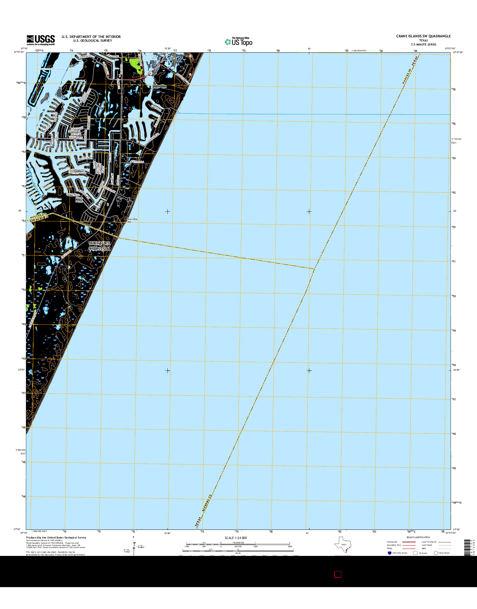 USGS US TOPO 7.5-MINUTE MAP FOR CRANE ISLANDS SW, TX 2016