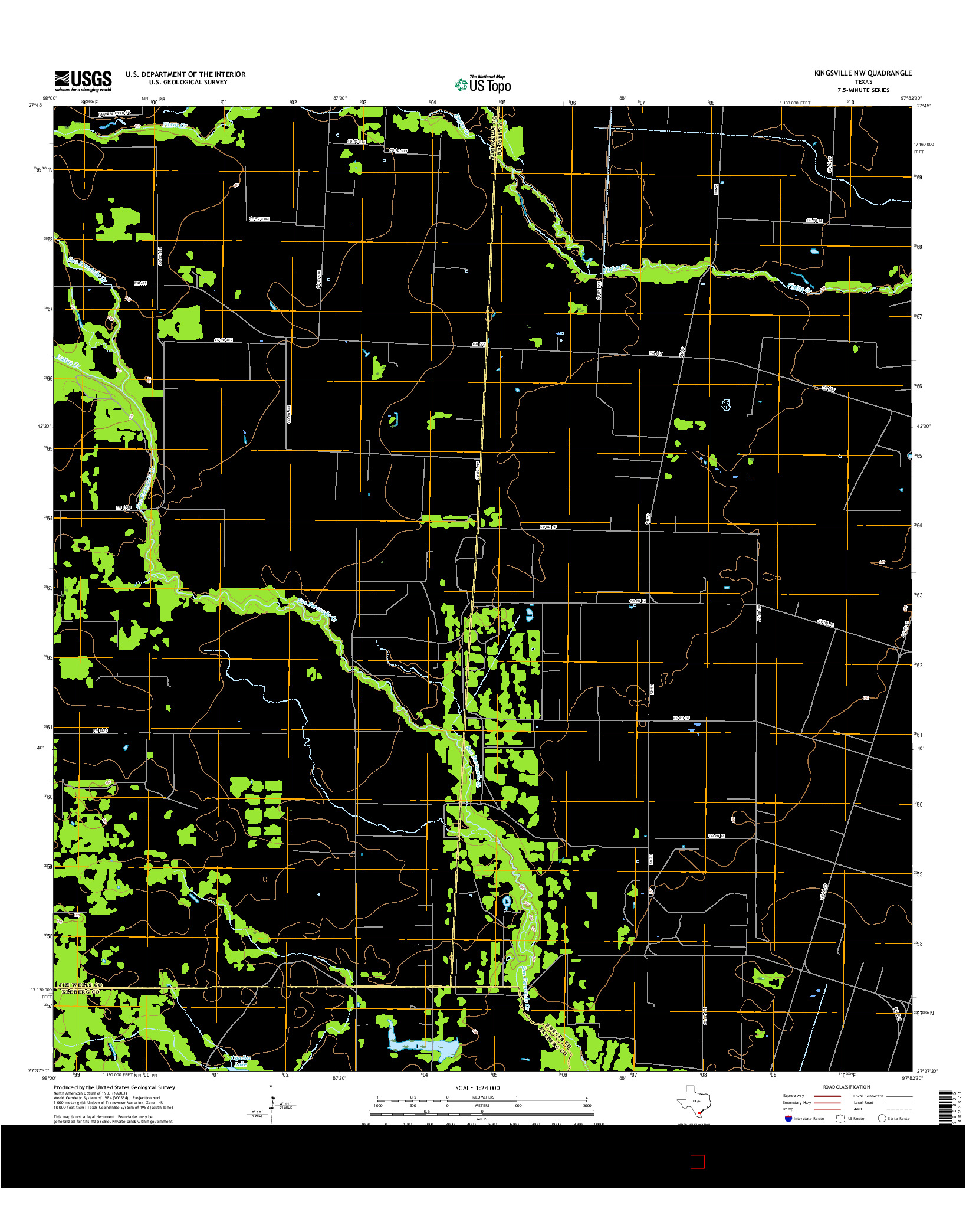 USGS US TOPO 7.5-MINUTE MAP FOR KINGSVILLE NW, TX 2016