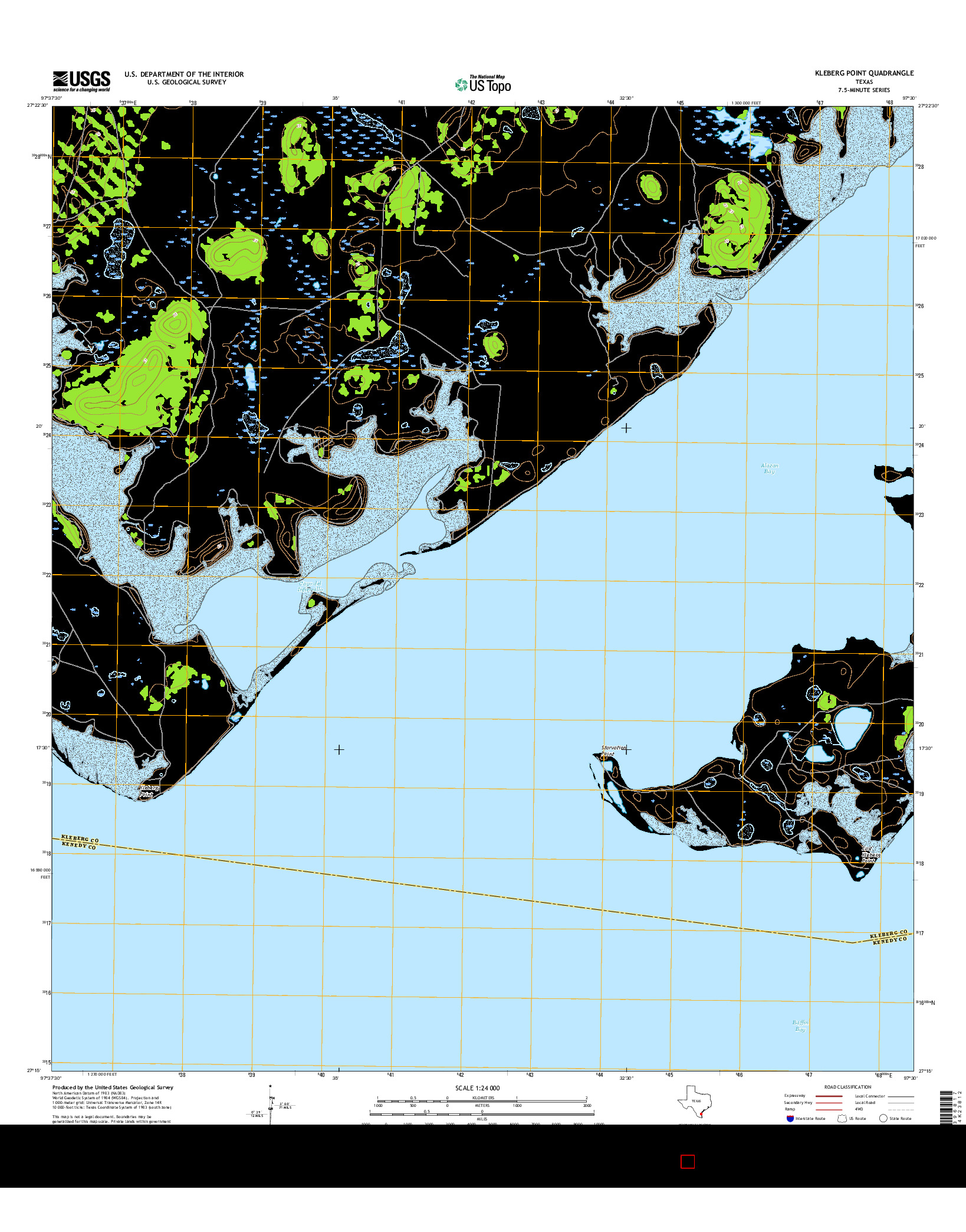 USGS US TOPO 7.5-MINUTE MAP FOR KLEBERG POINT, TX 2016