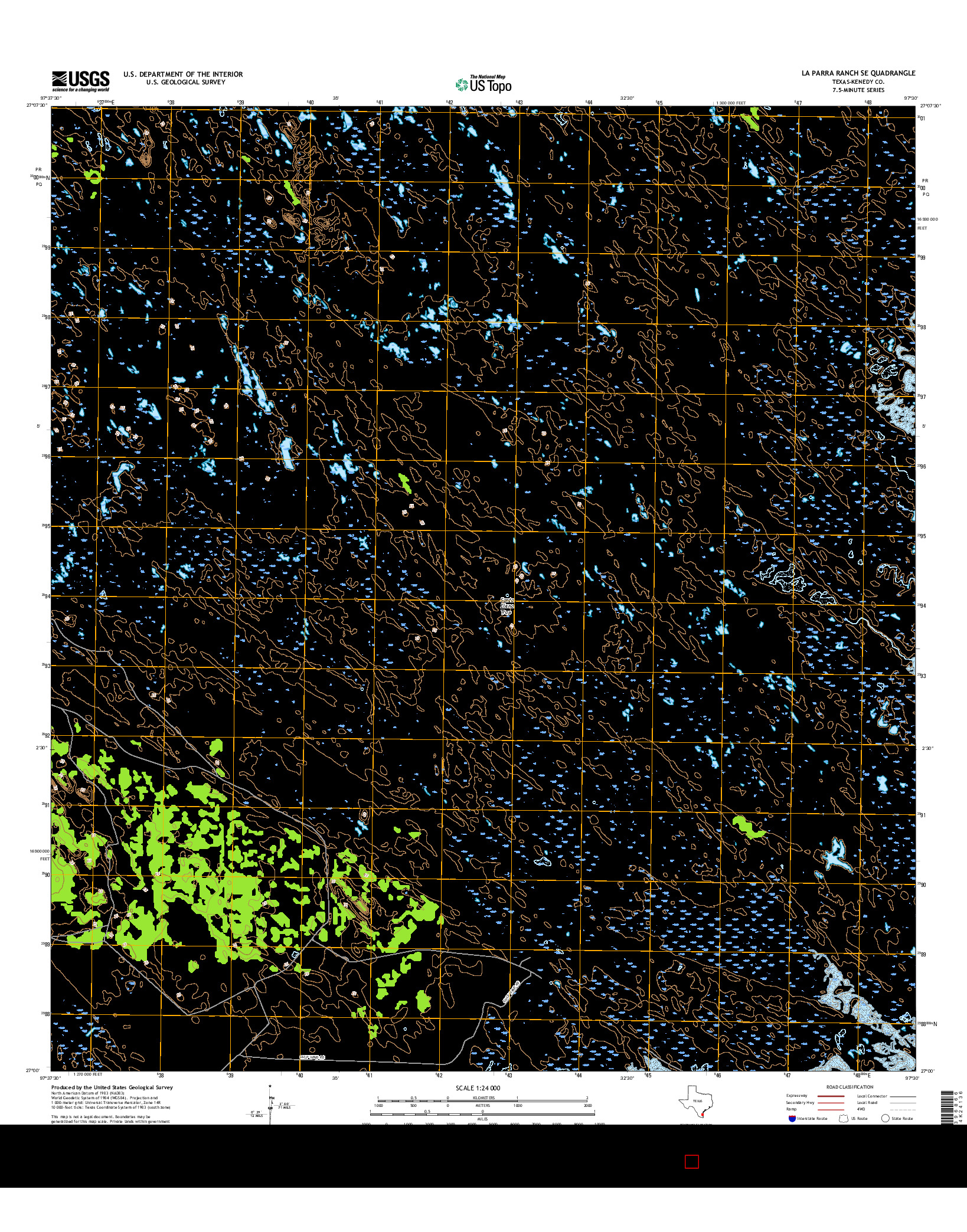 USGS US TOPO 7.5-MINUTE MAP FOR LA PARRA RANCH SE, TX 2016