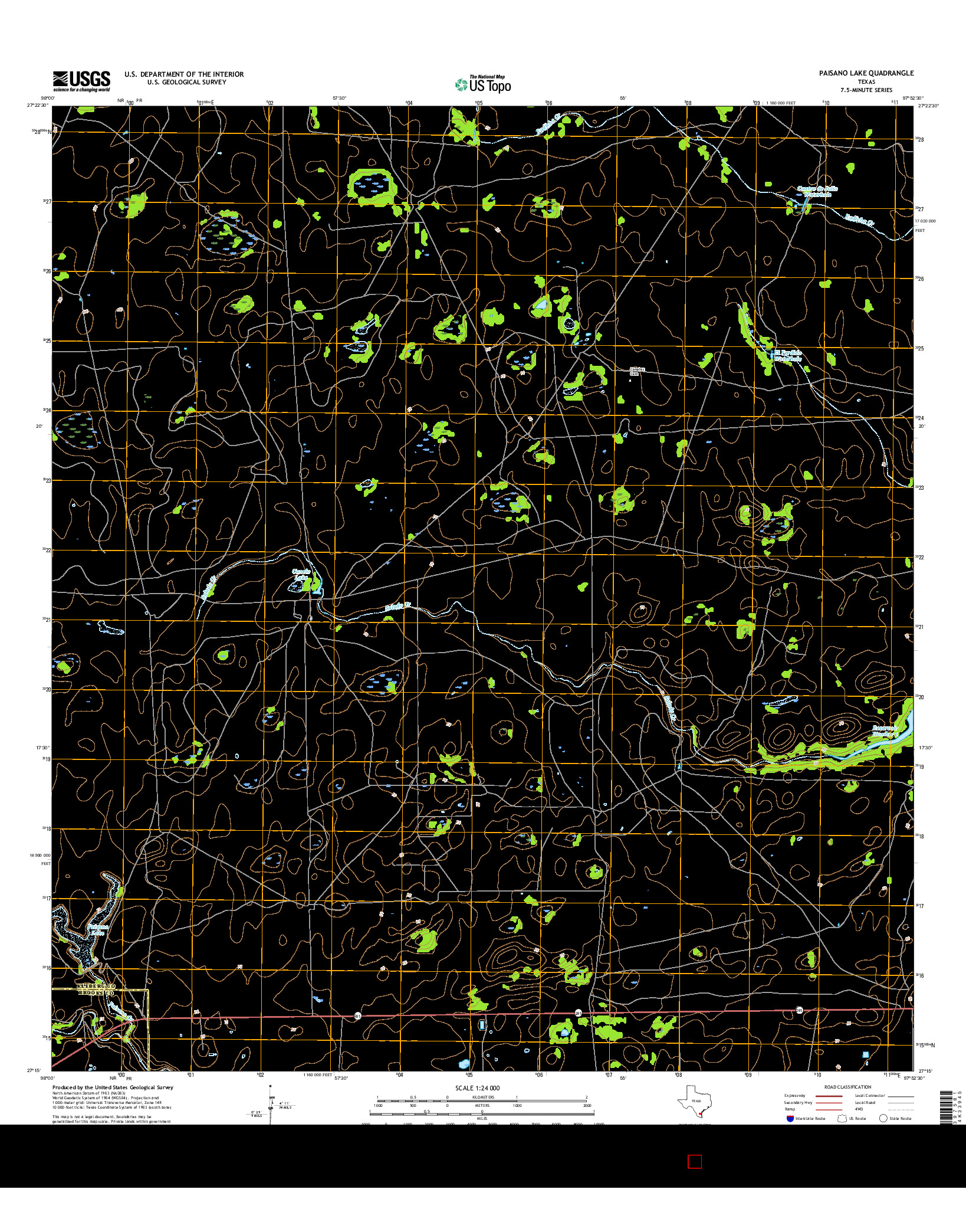 USGS US TOPO 7.5-MINUTE MAP FOR PAISANO LAKE, TX 2016