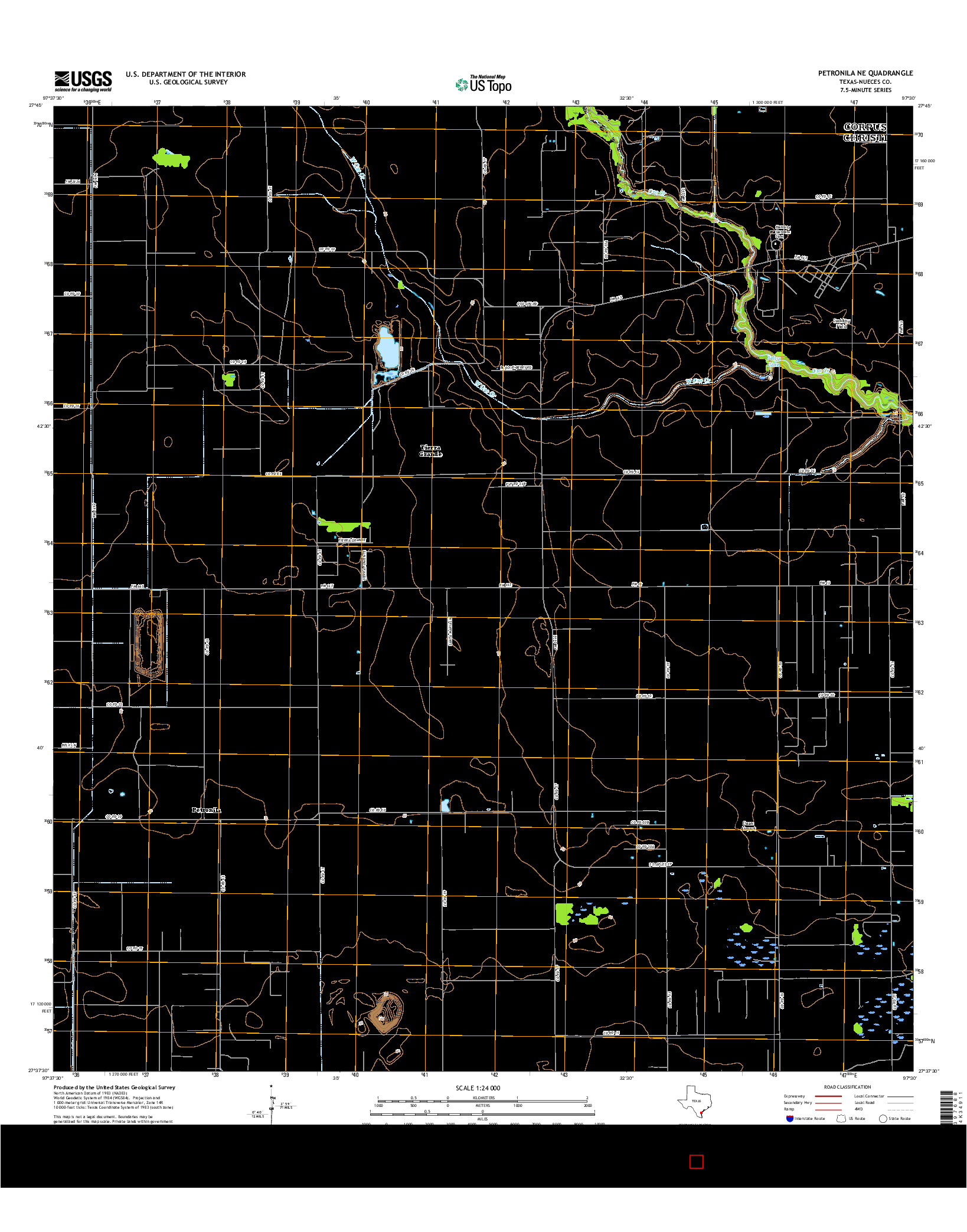 USGS US TOPO 7.5-MINUTE MAP FOR PETRONILA NE, TX 2016