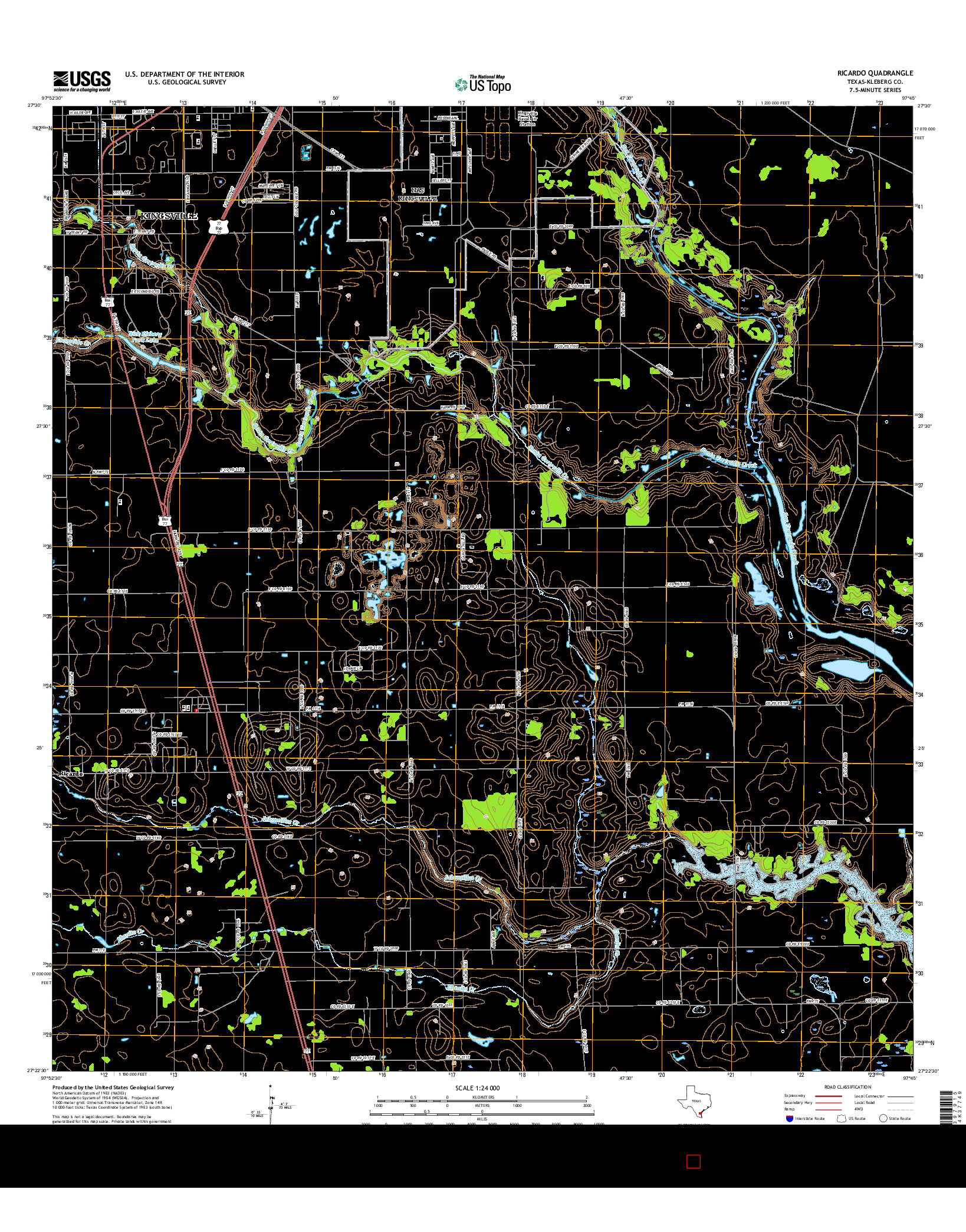 USGS US TOPO 7.5-MINUTE MAP FOR RICARDO, TX 2016