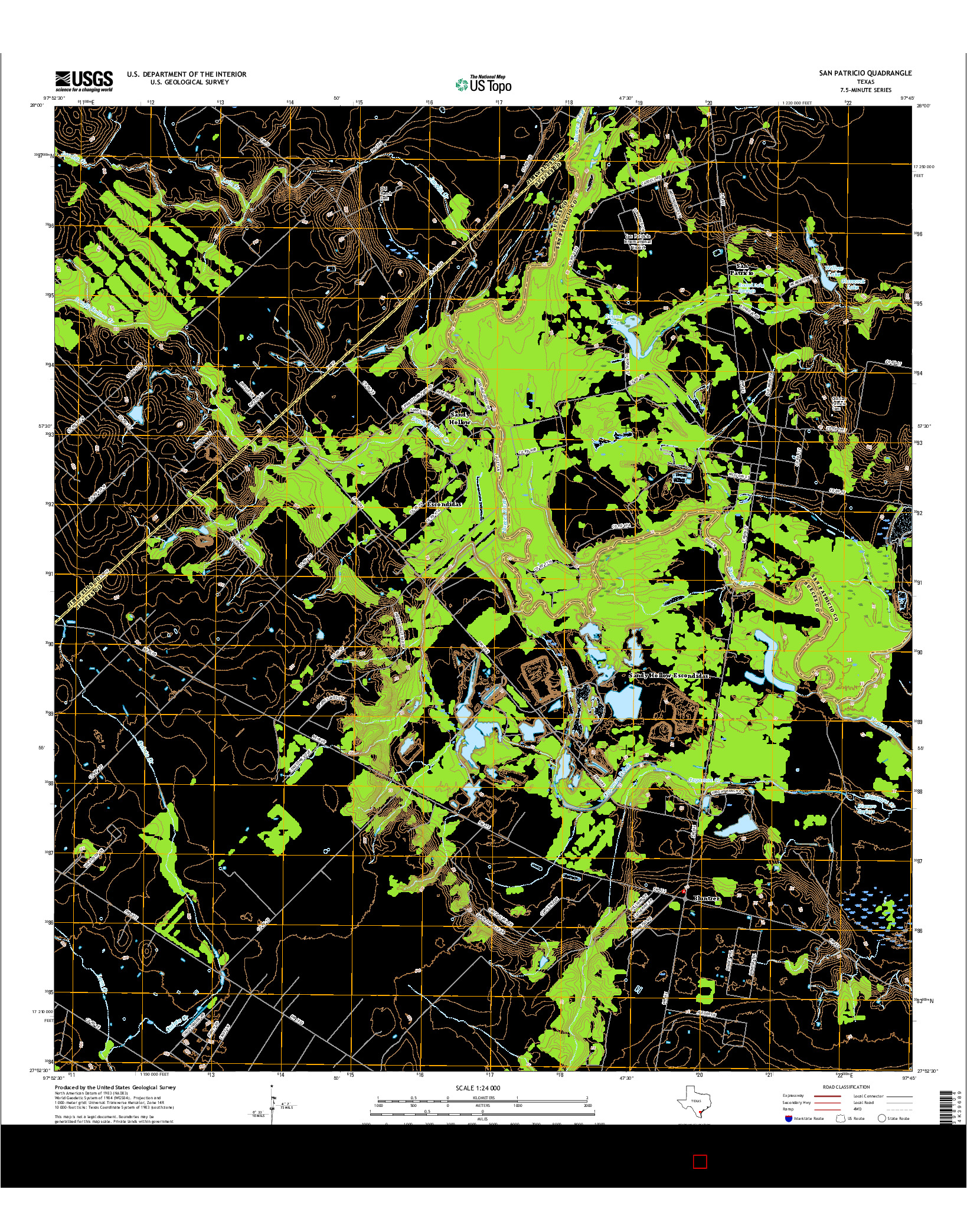 USGS US TOPO 7.5-MINUTE MAP FOR SAN PATRICIO, TX 2016