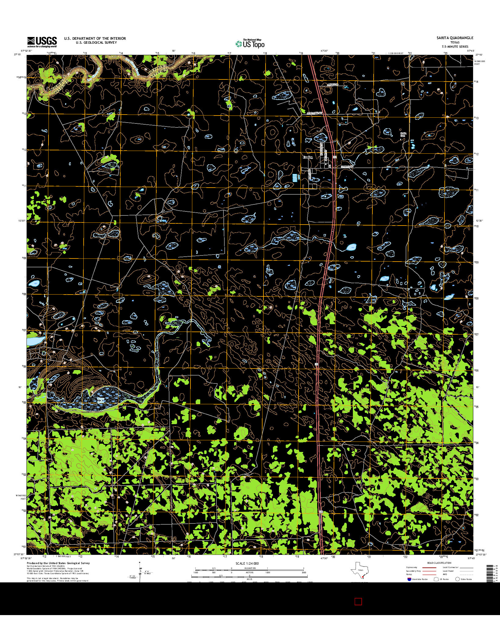 USGS US TOPO 7.5-MINUTE MAP FOR SARITA, TX 2016