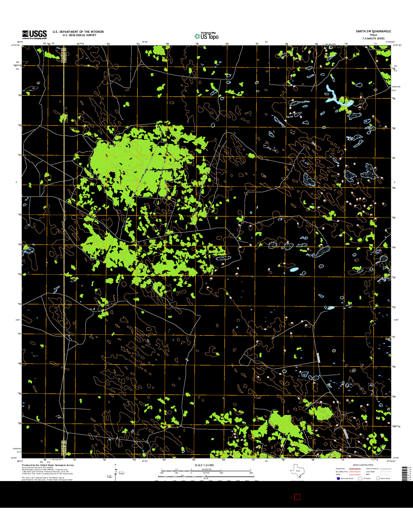 USGS US TOPO 7.5-MINUTE MAP FOR SARITA SW, TX 2016