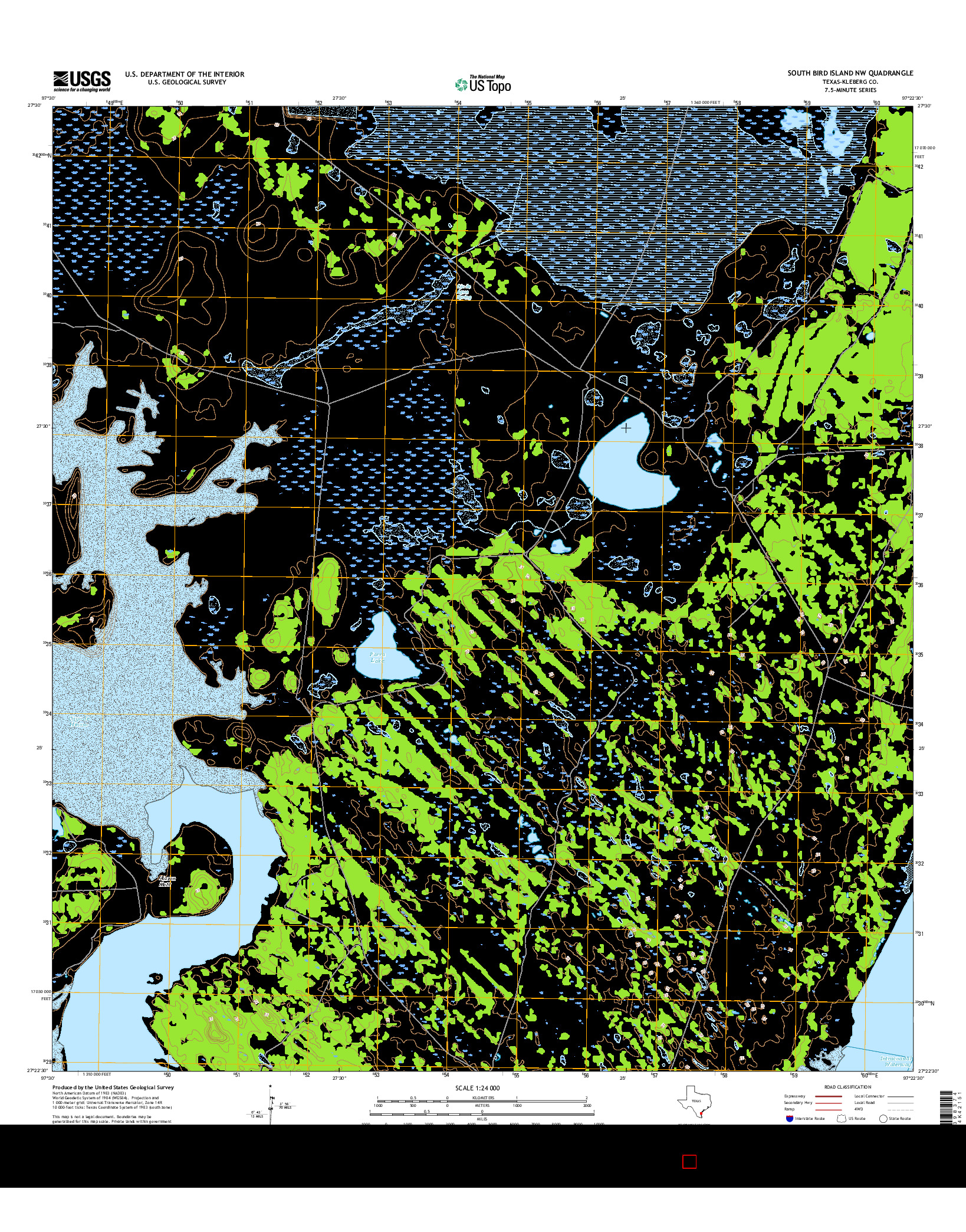 USGS US TOPO 7.5-MINUTE MAP FOR SOUTH BIRD ISLAND NW, TX 2016