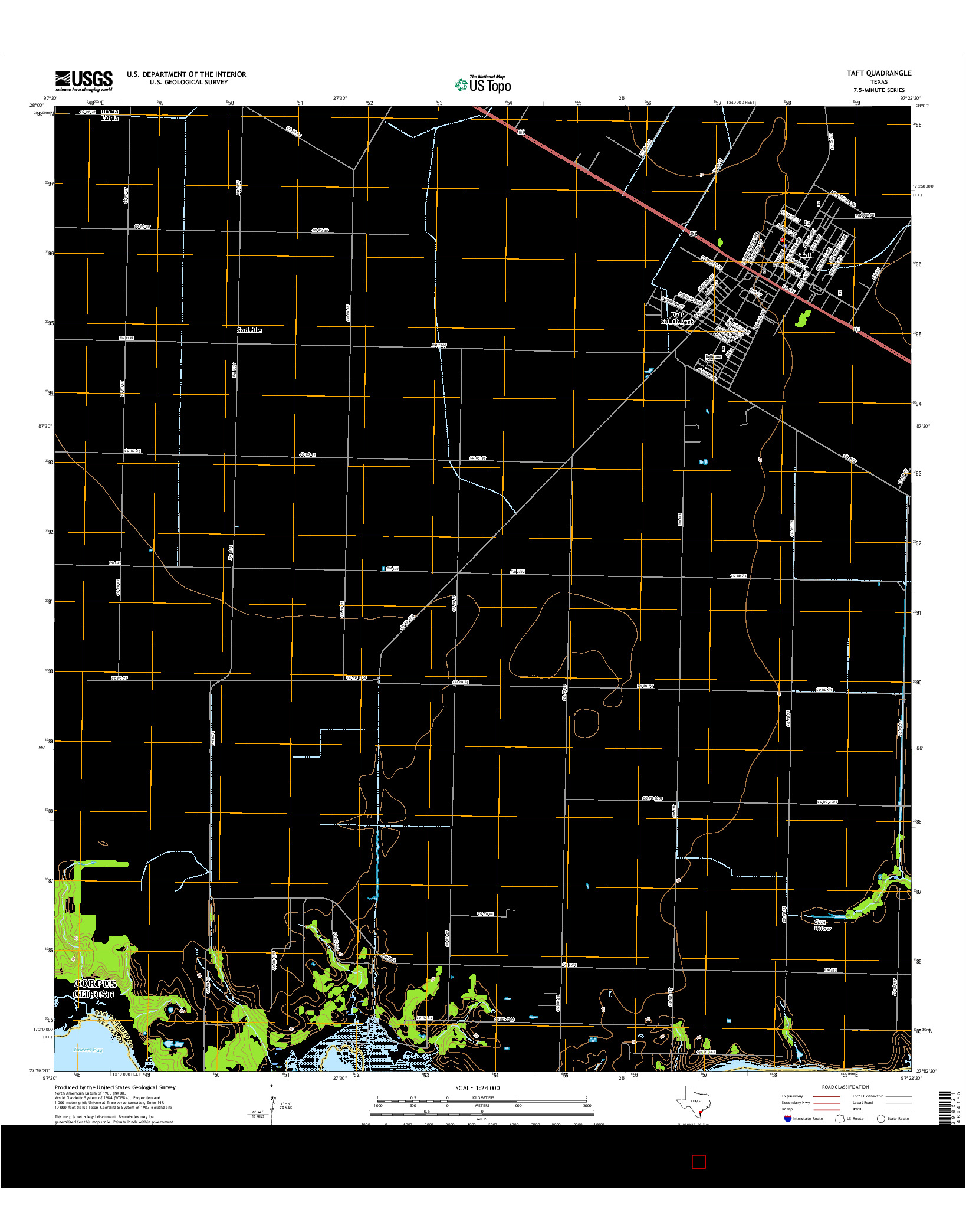 USGS US TOPO 7.5-MINUTE MAP FOR TAFT, TX 2016