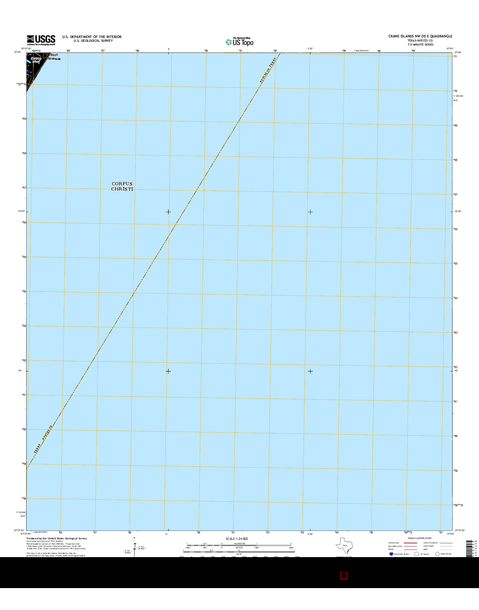 USGS US TOPO 7.5-MINUTE MAP FOR CRANE ISLANDS NW OE E, TX 2016