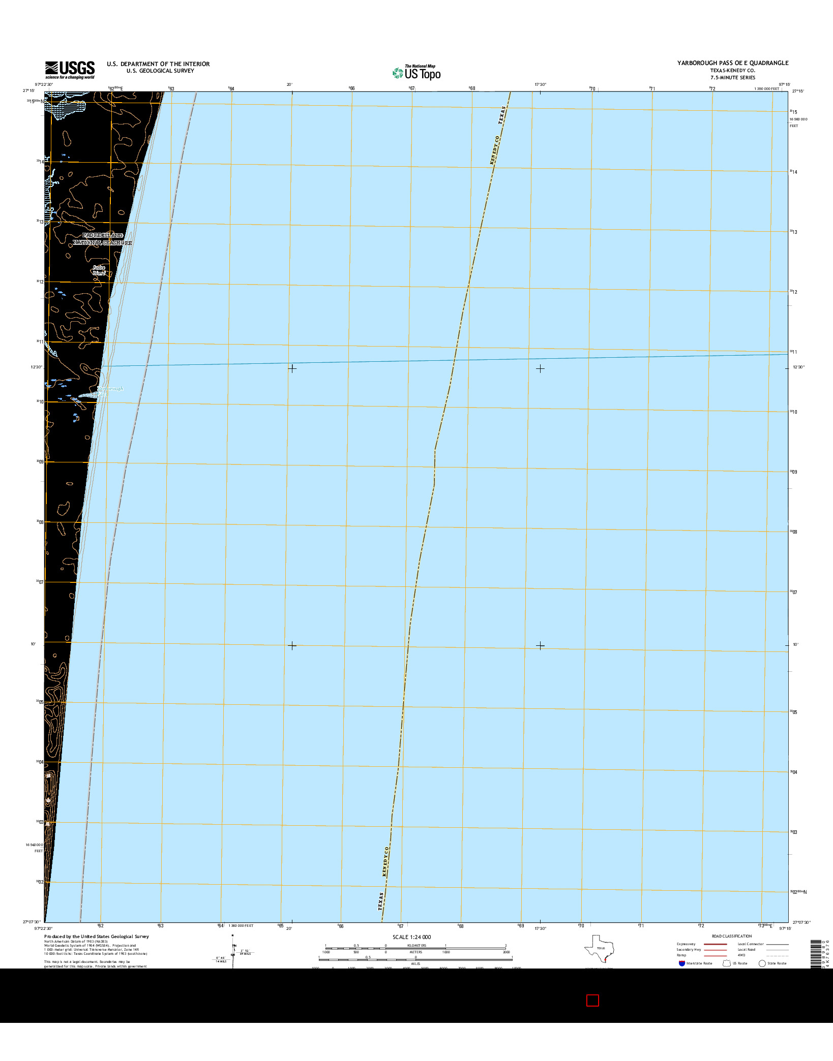 USGS US TOPO 7.5-MINUTE MAP FOR YARBOROUGH PASS OE E, TX 2016