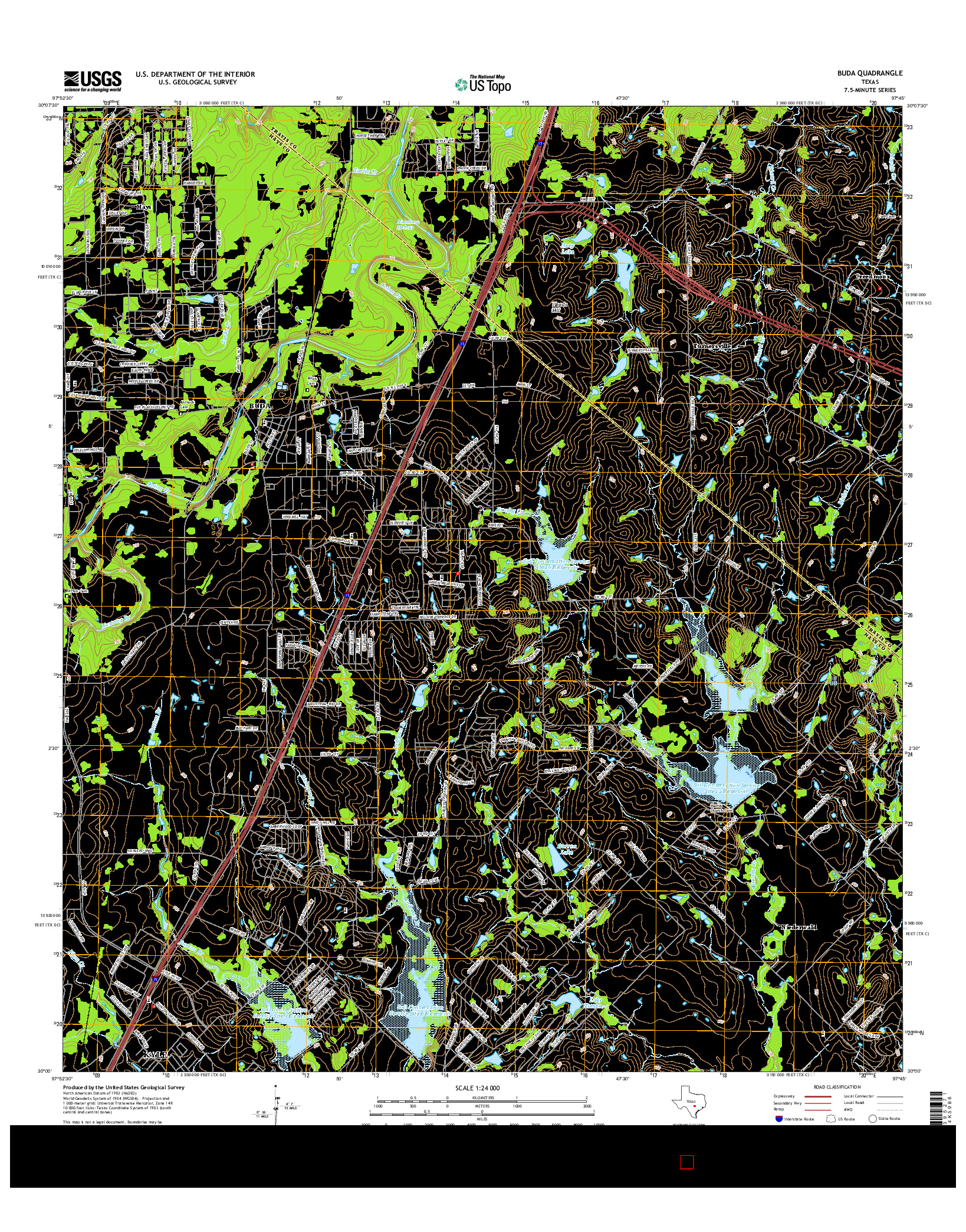 USGS US TOPO 7.5-MINUTE MAP FOR BUDA, TX 2016