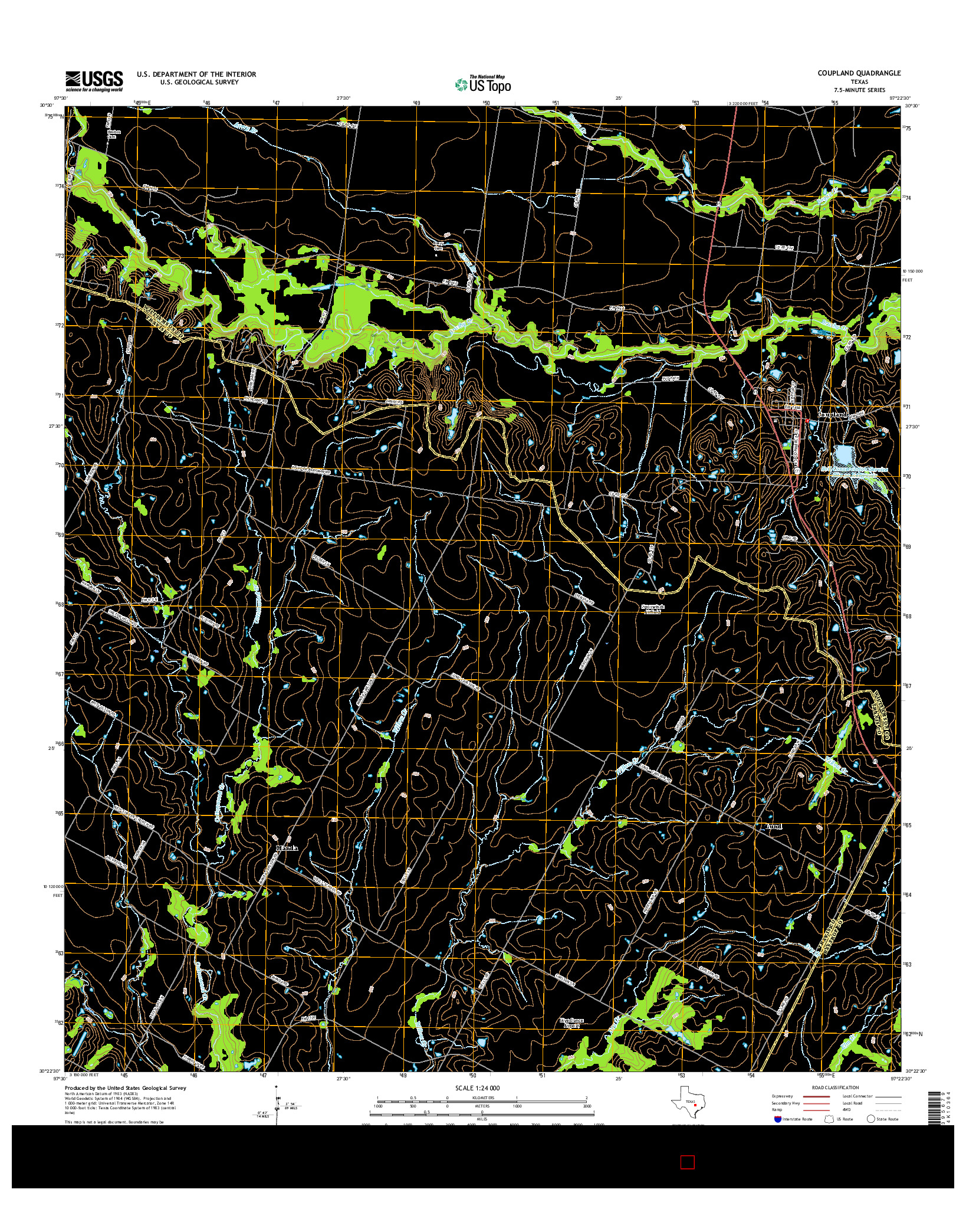 USGS US TOPO 7.5-MINUTE MAP FOR COUPLAND, TX 2016