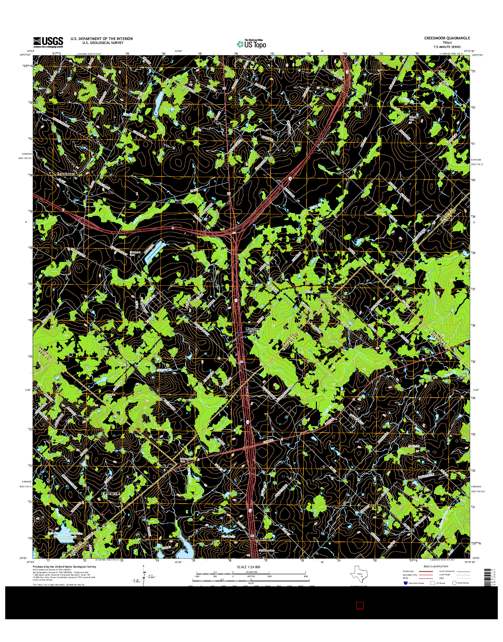 USGS US TOPO 7.5-MINUTE MAP FOR CREEDMOOR, TX 2016