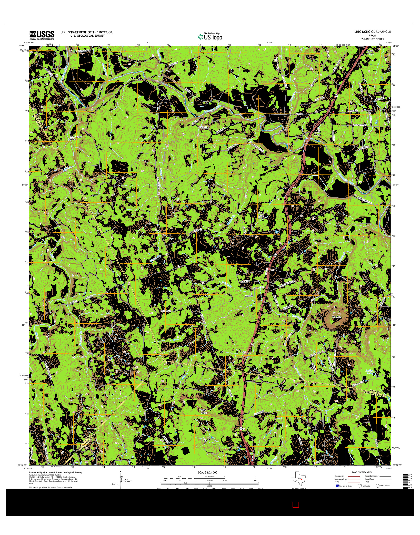 USGS US TOPO 7.5-MINUTE MAP FOR DING DONG, TX 2016