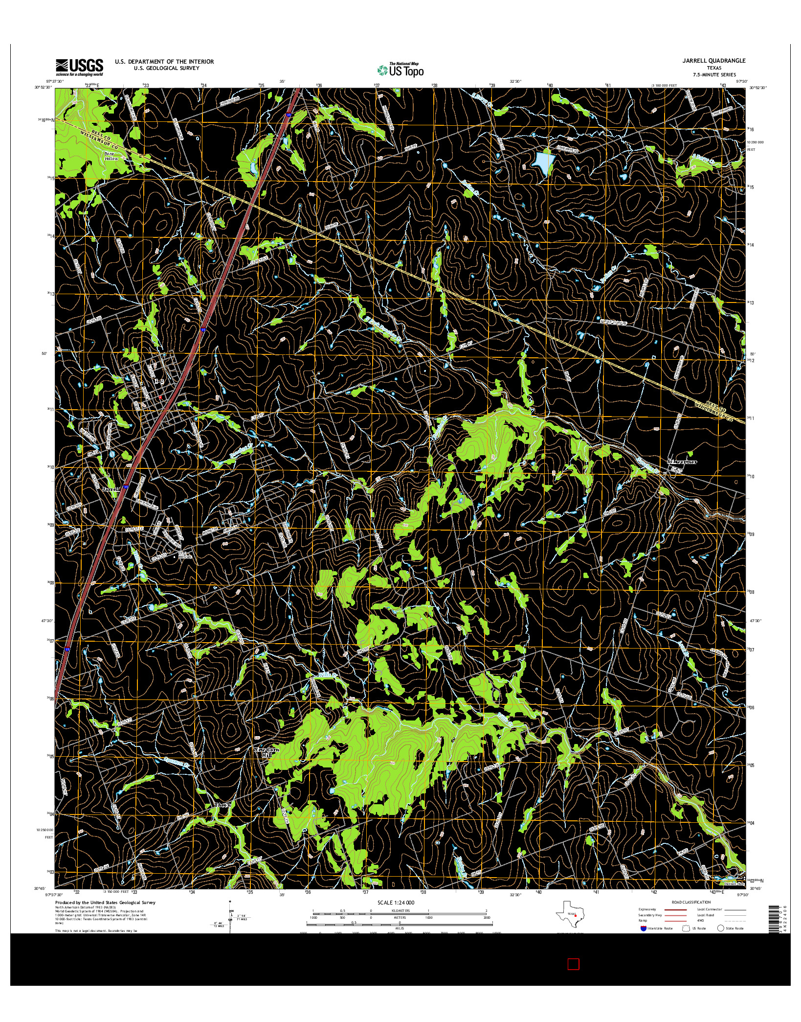 USGS US TOPO 7.5-MINUTE MAP FOR JARRELL, TX 2016