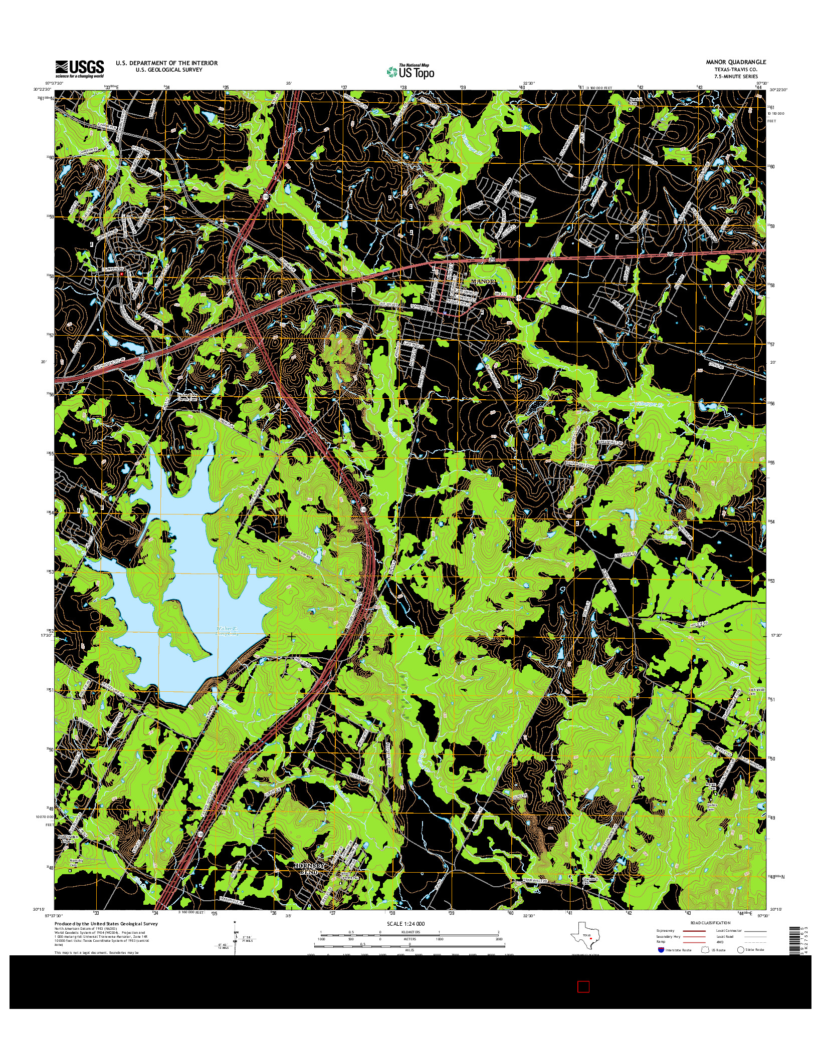 USGS US TOPO 7.5-MINUTE MAP FOR MANOR, TX 2016