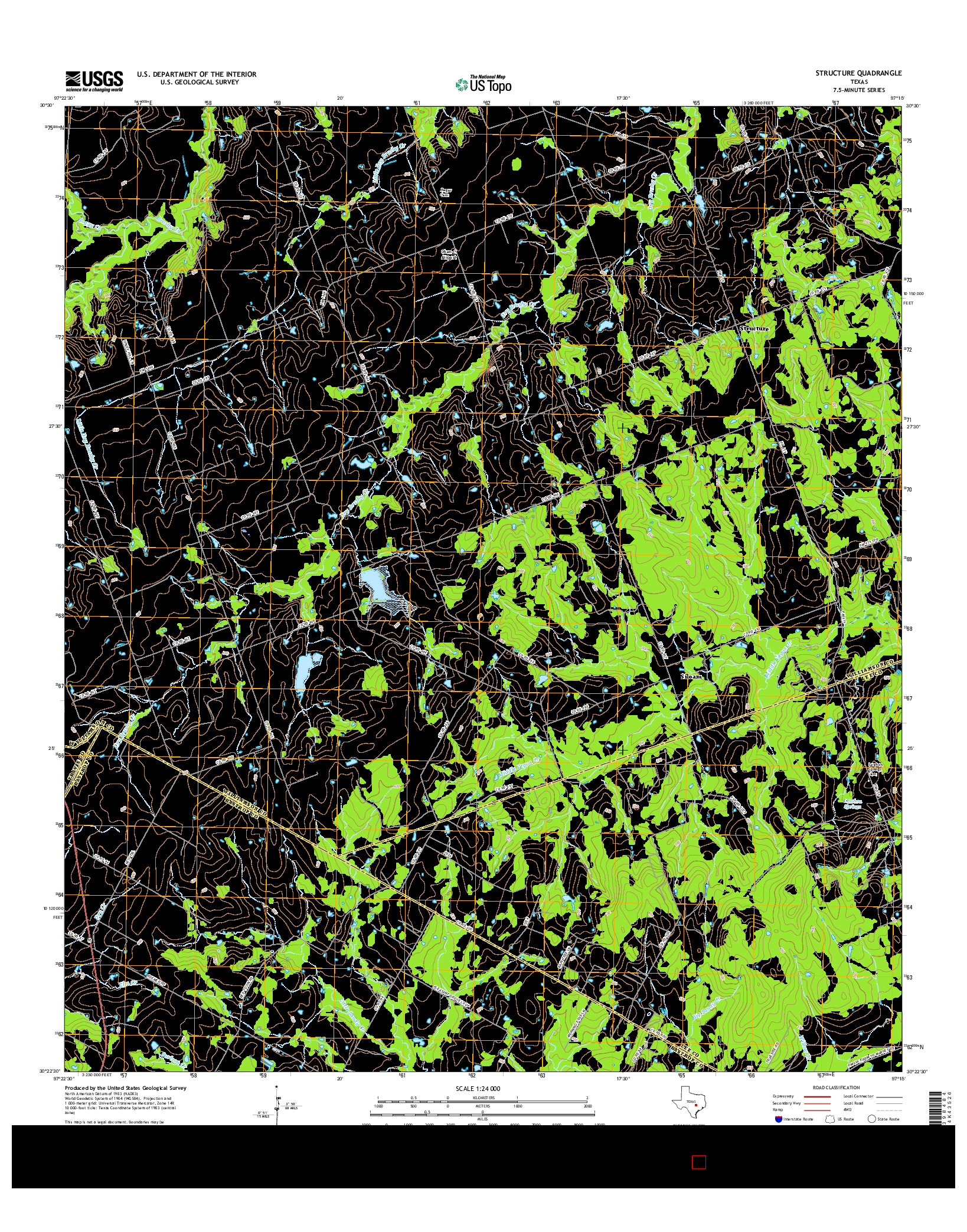 USGS US TOPO 7.5-MINUTE MAP FOR STRUCTURE, TX 2016