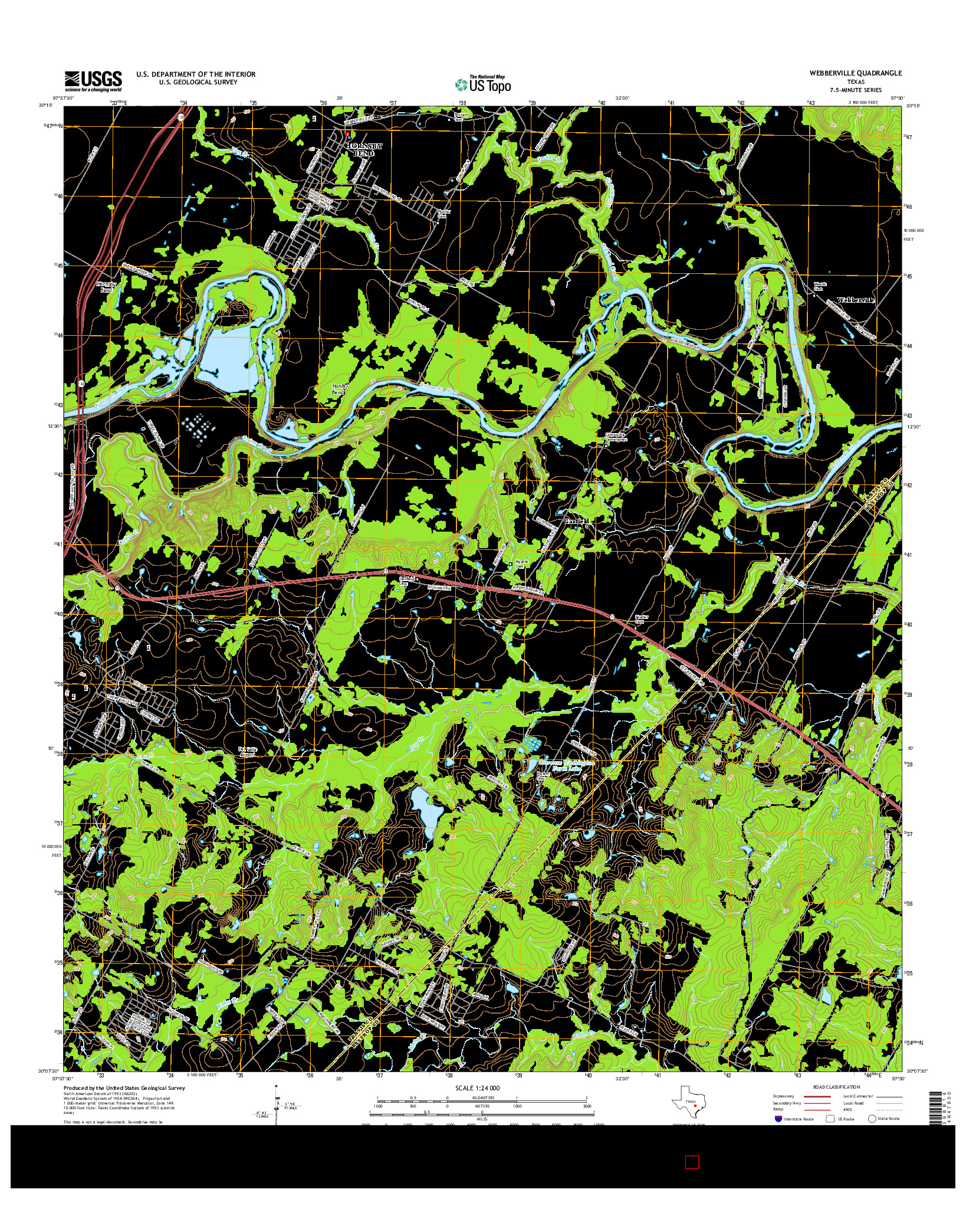 USGS US TOPO 7.5-MINUTE MAP FOR WEBBERVILLE, TX 2016