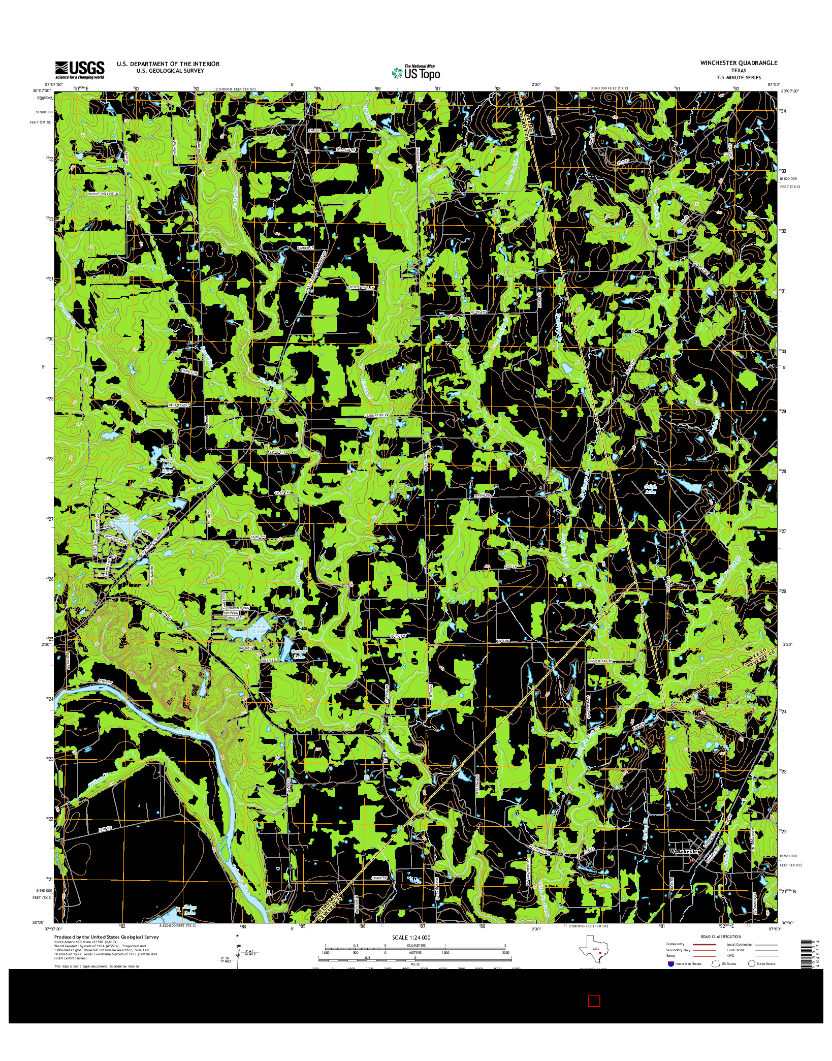 USGS US TOPO 7.5-MINUTE MAP FOR WINCHESTER, TX 2016