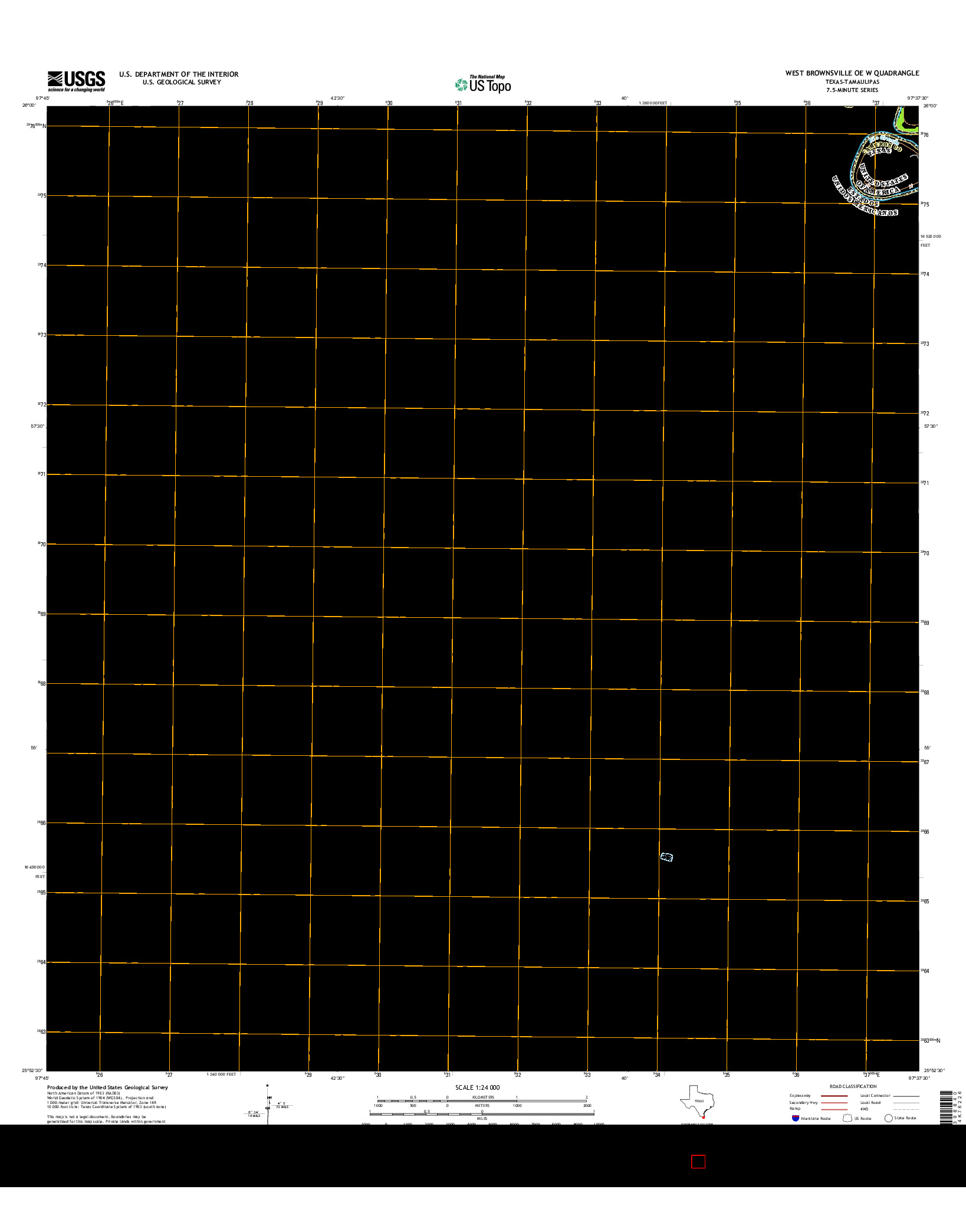 USGS US TOPO 7.5-MINUTE MAP FOR WEST BROWNSVILLE OE W, TX-TAM 2016