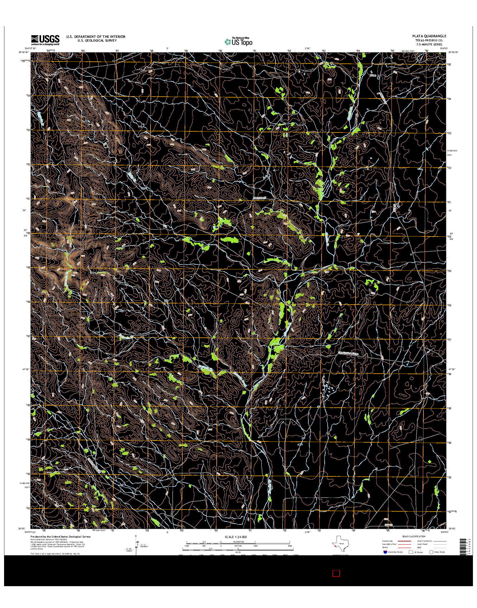 USGS US TOPO 7.5-MINUTE MAP FOR PLATA, TX 2016