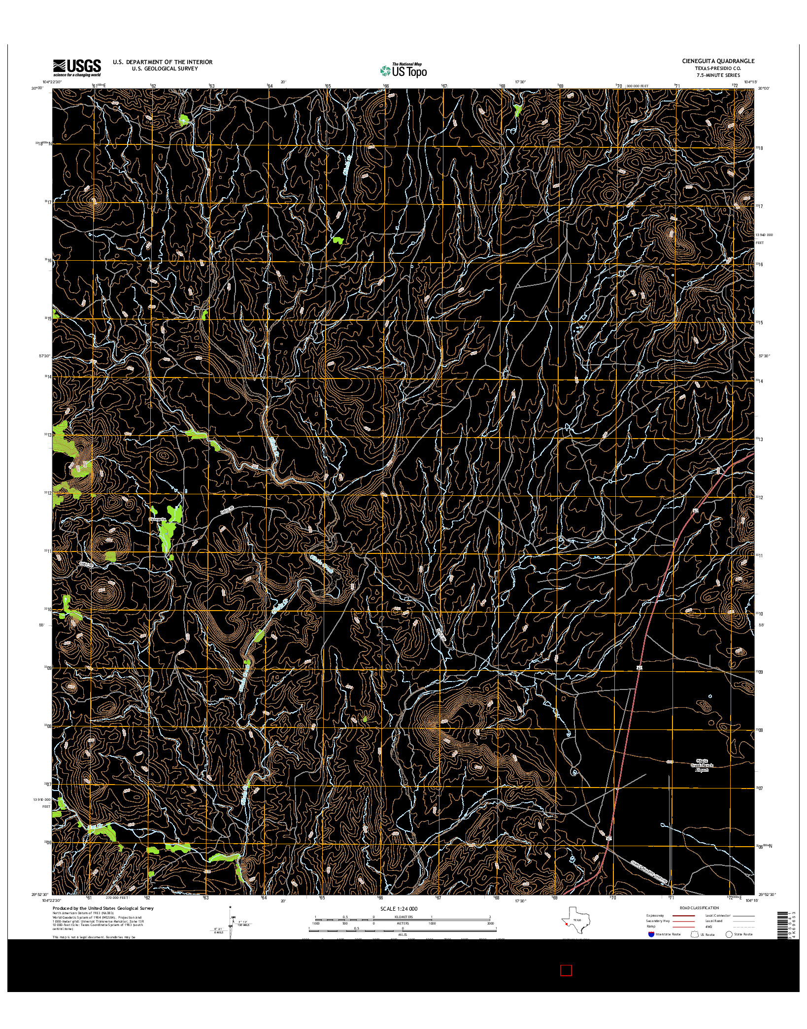 USGS US TOPO 7.5-MINUTE MAP FOR CIENEGUITA, TX 2016