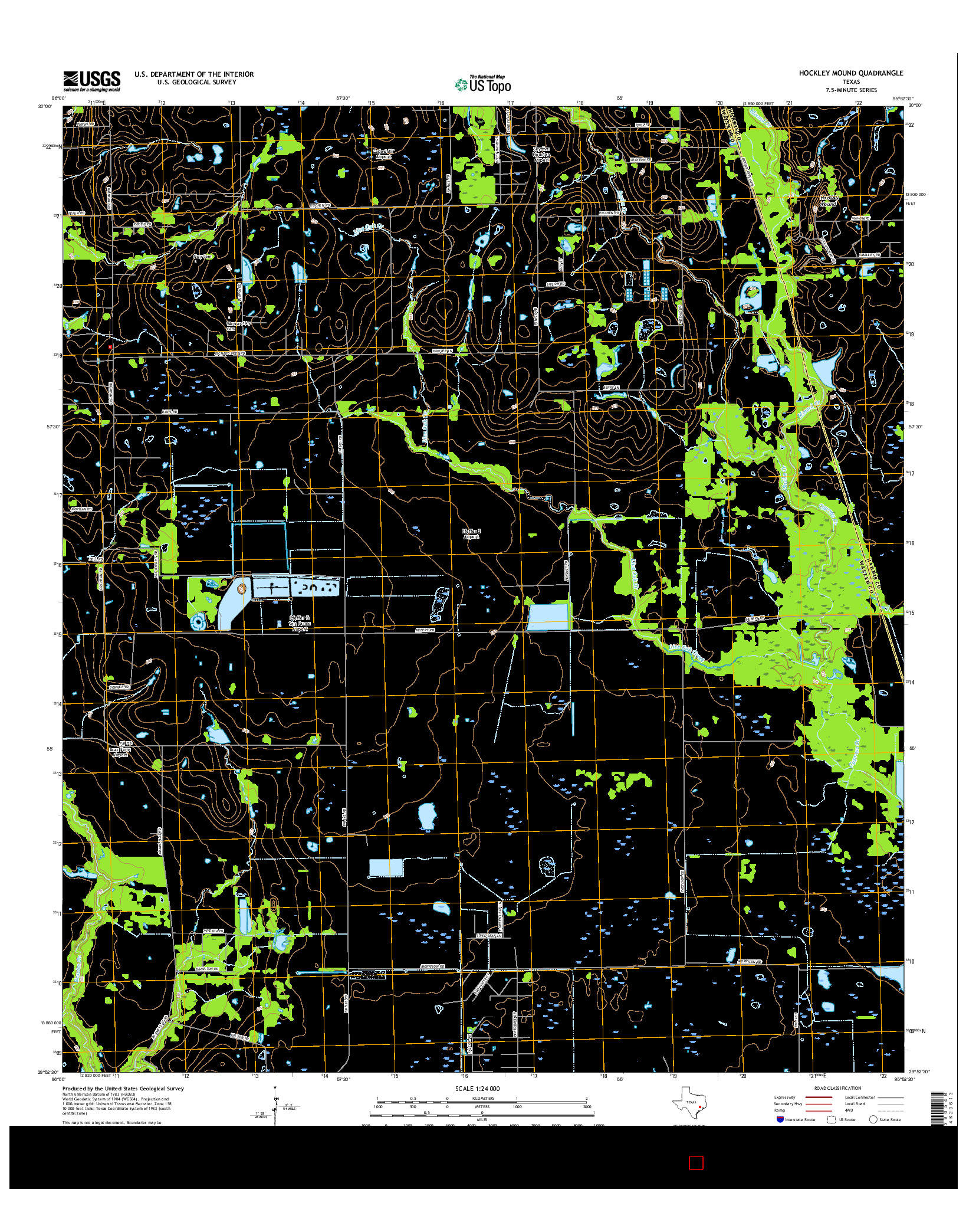 USGS US TOPO 7.5-MINUTE MAP FOR HOCKLEY MOUND, TX 2016