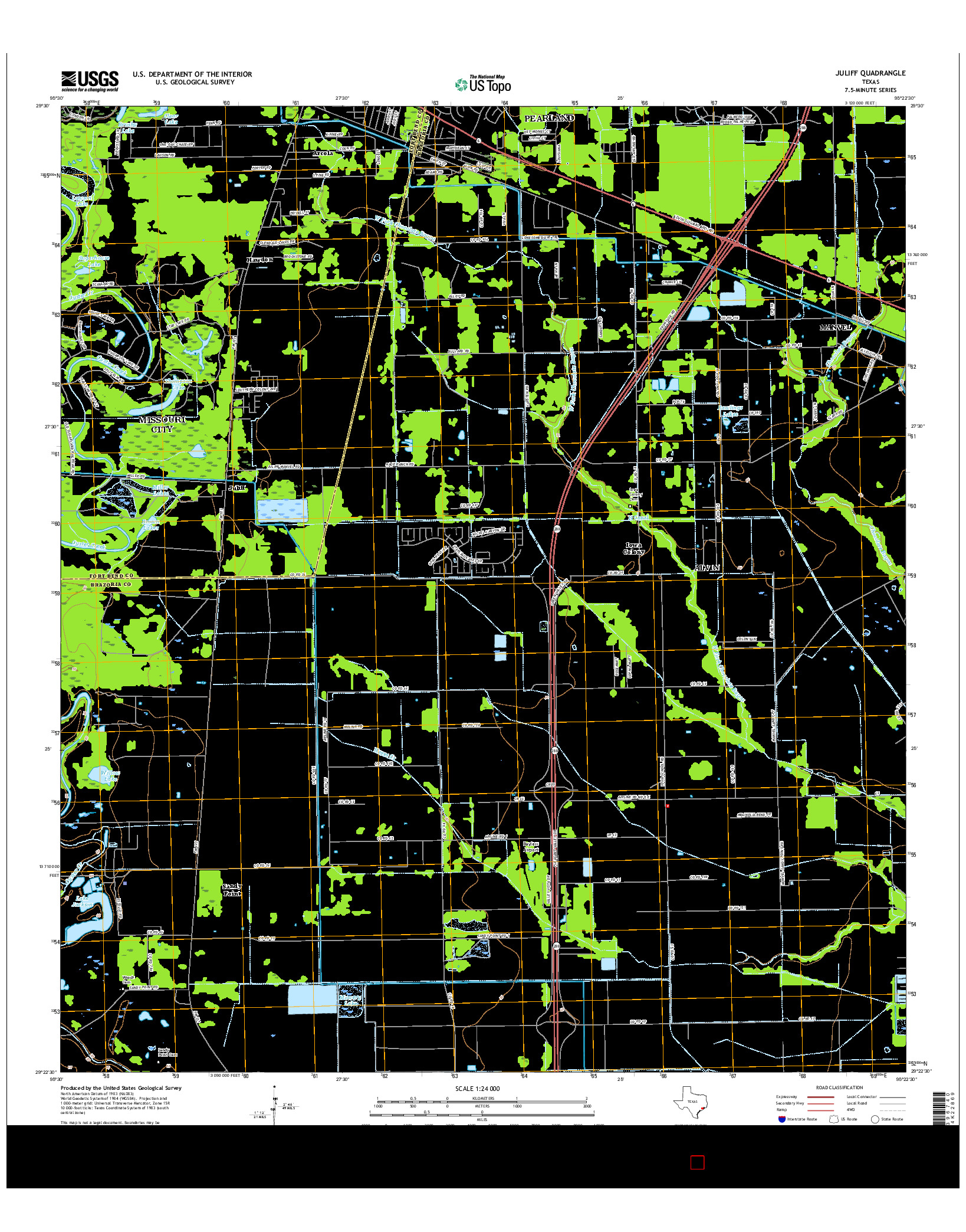 USGS US TOPO 7.5-MINUTE MAP FOR JULIFF, TX 2016