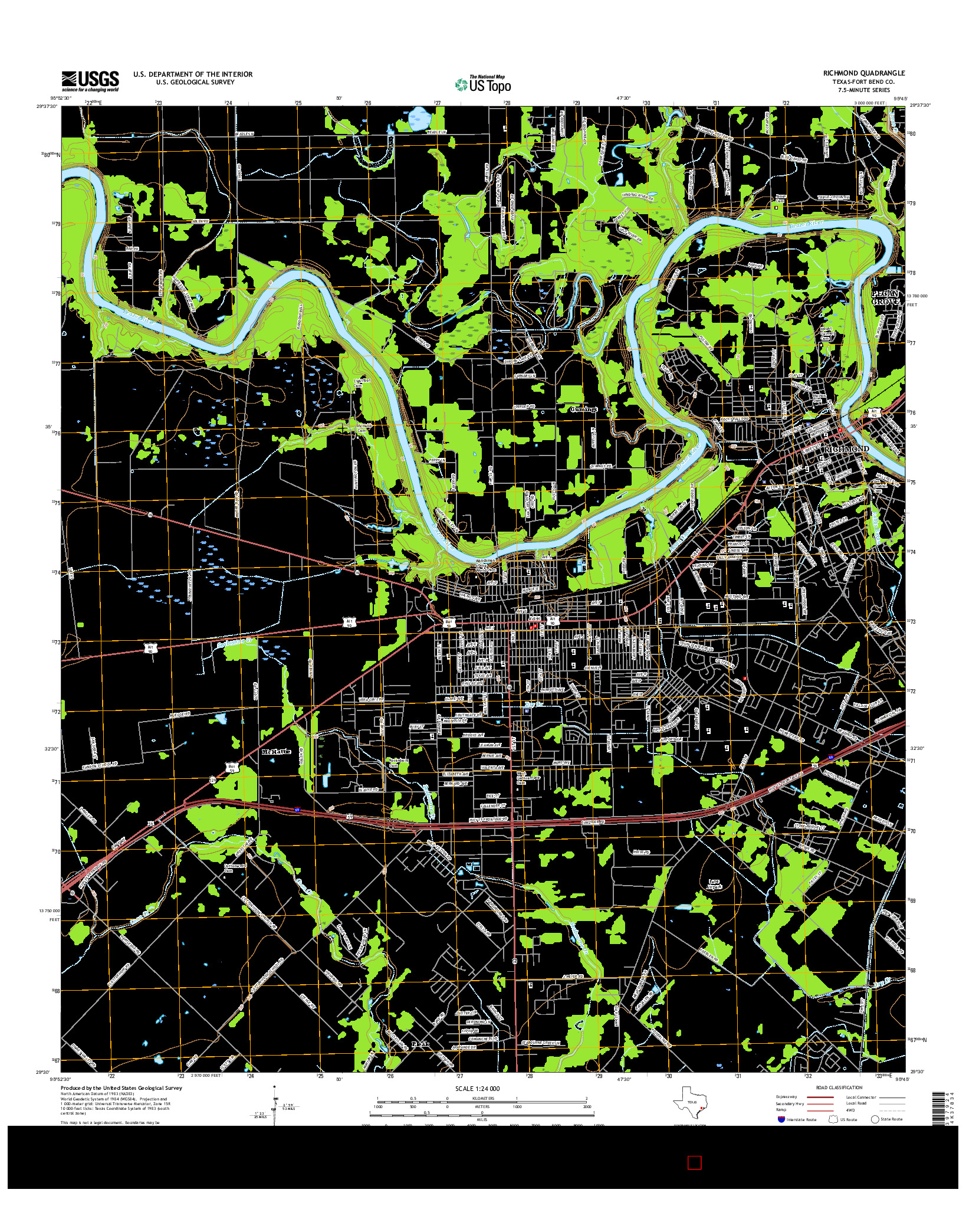 USGS US TOPO 7.5-MINUTE MAP FOR RICHMOND, TX 2016