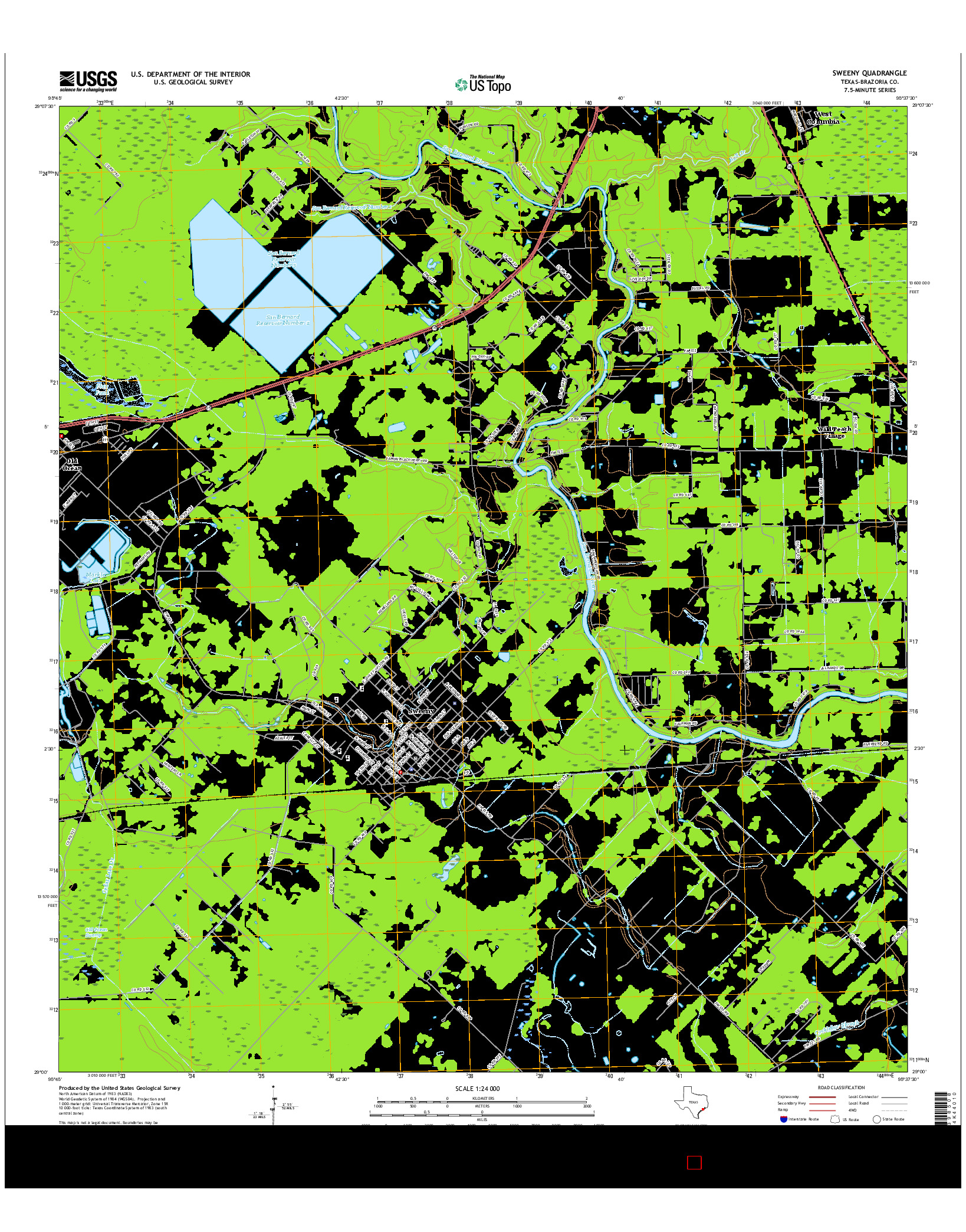 USGS US TOPO 7.5-MINUTE MAP FOR SWEENY, TX 2016