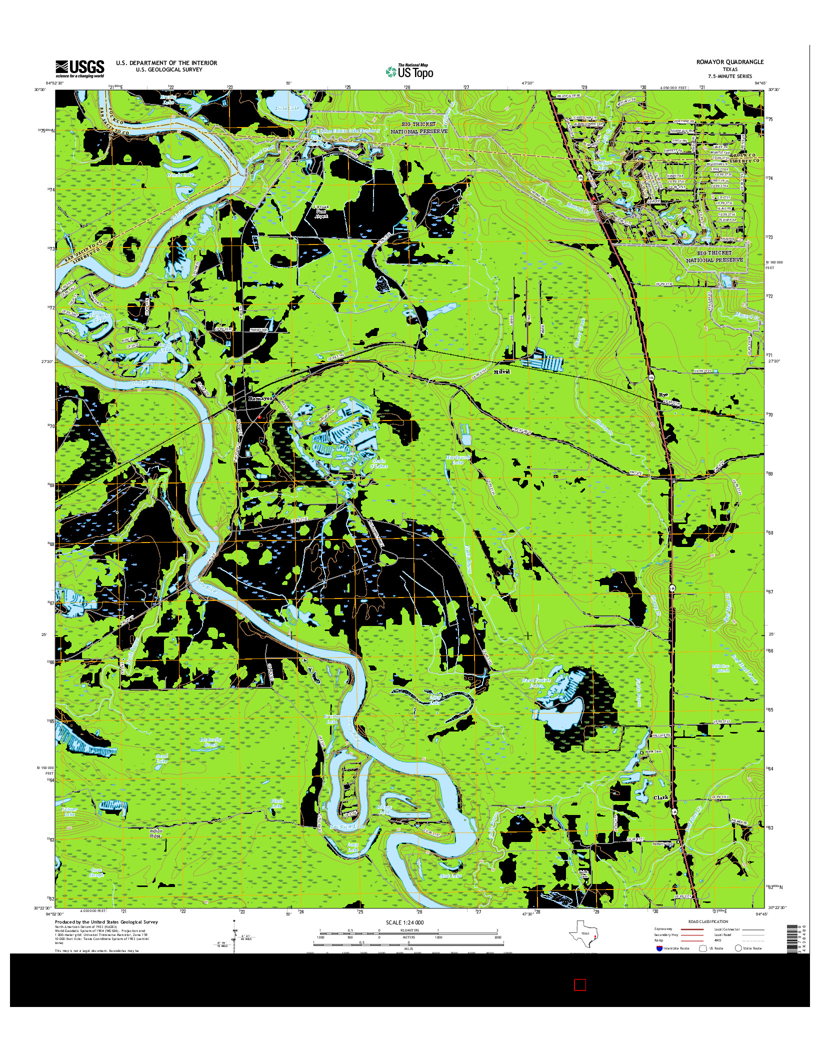 USGS US TOPO 7.5-MINUTE MAP FOR ROMAYOR, TX 2016