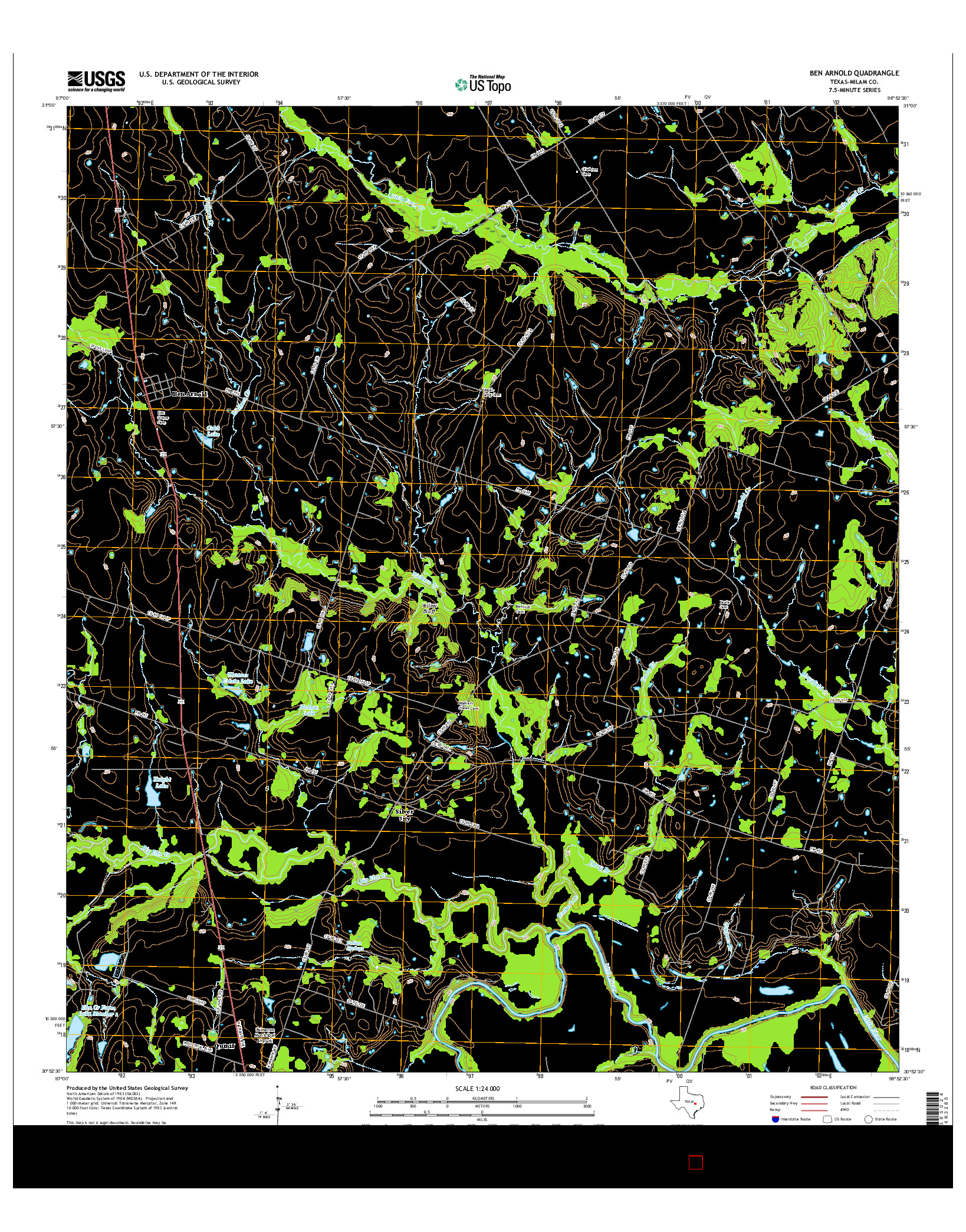 USGS US TOPO 7.5-MINUTE MAP FOR BEN ARNOLD, TX 2016