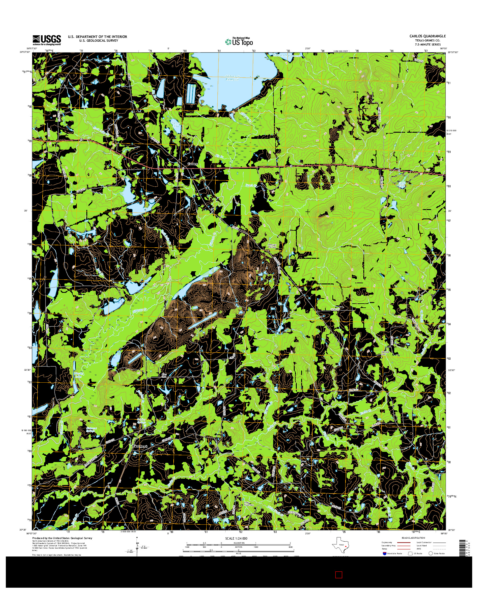 USGS US TOPO 7.5-MINUTE MAP FOR CARLOS, TX 2016