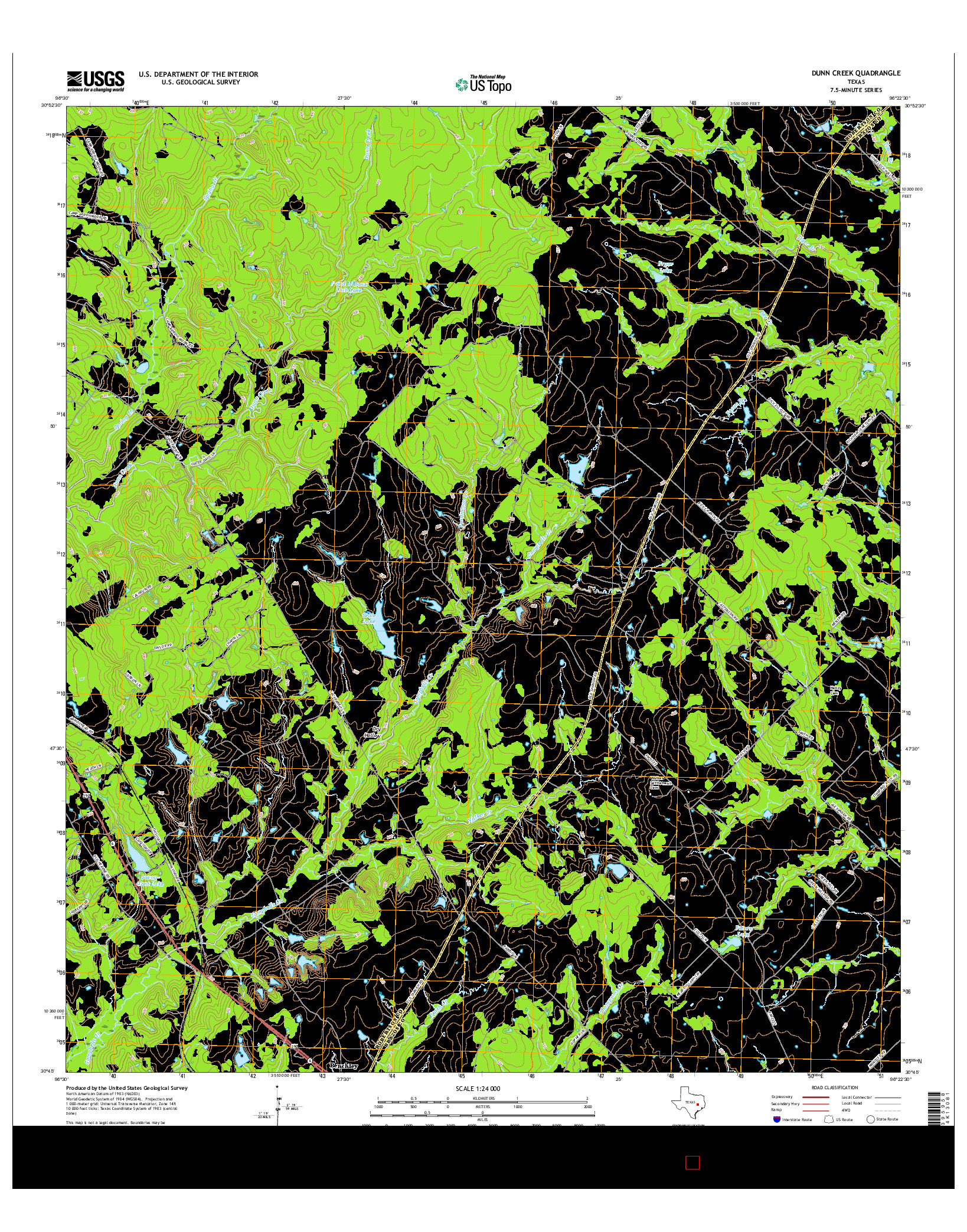 USGS US TOPO 7.5-MINUTE MAP FOR DUNN CREEK, TX 2016