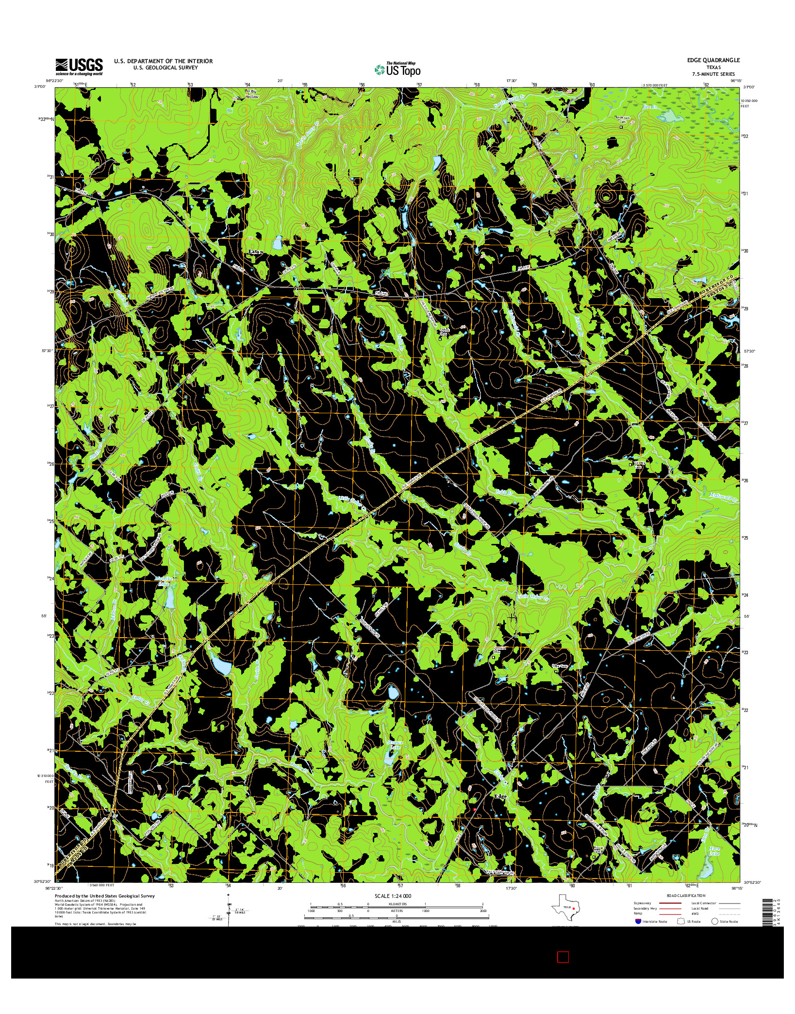 USGS US TOPO 7.5-MINUTE MAP FOR EDGE, TX 2016