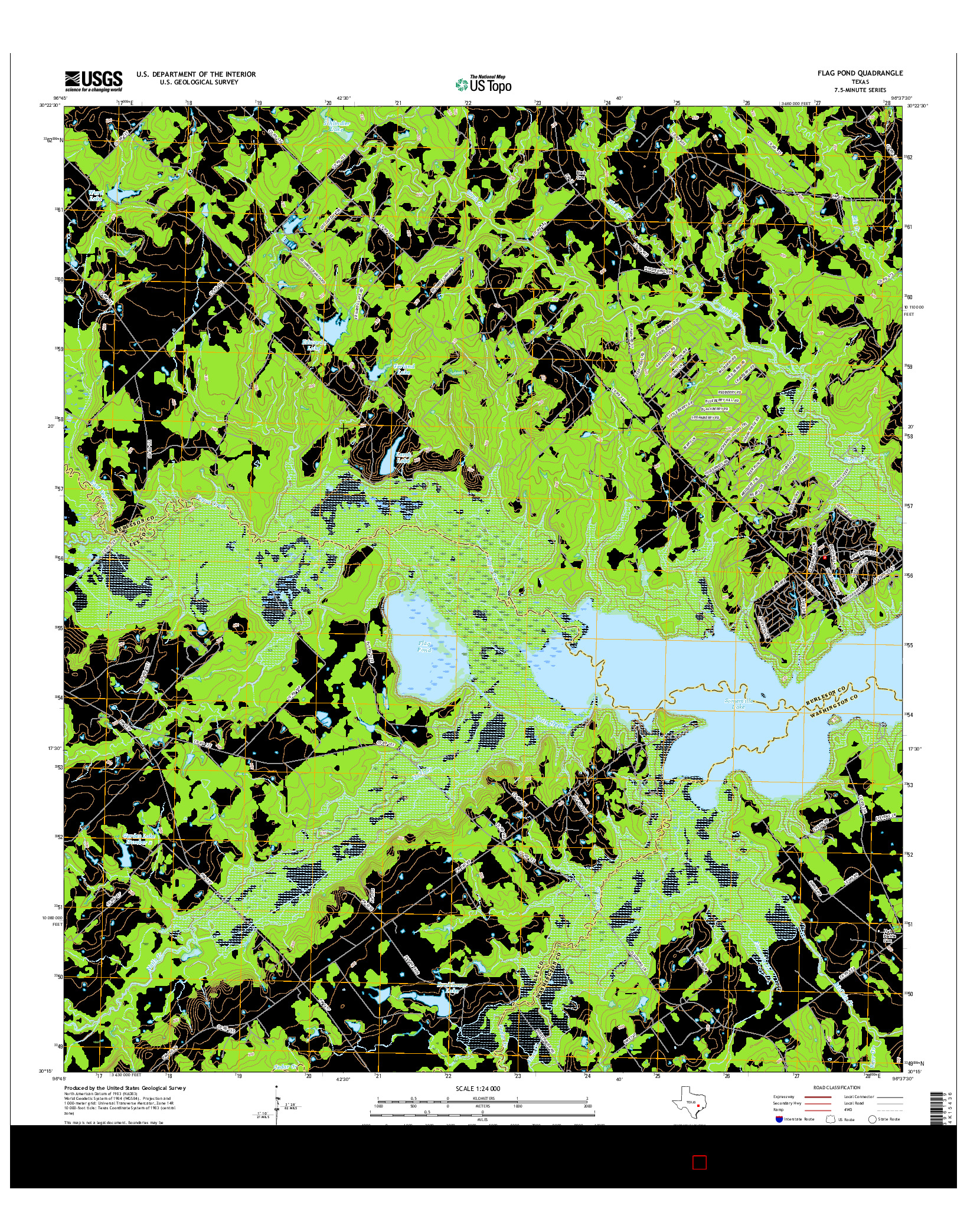 USGS US TOPO 7.5-MINUTE MAP FOR FLAG POND, TX 2016