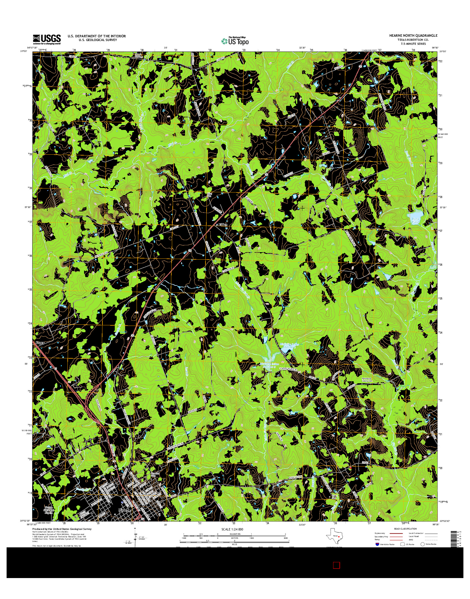 USGS US TOPO 7.5-MINUTE MAP FOR HEARNE NORTH, TX 2016