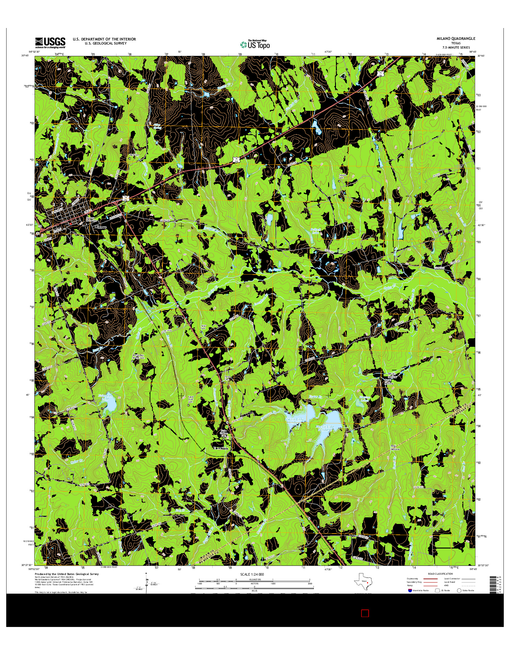 USGS US TOPO 7.5-MINUTE MAP FOR MILANO, TX 2016