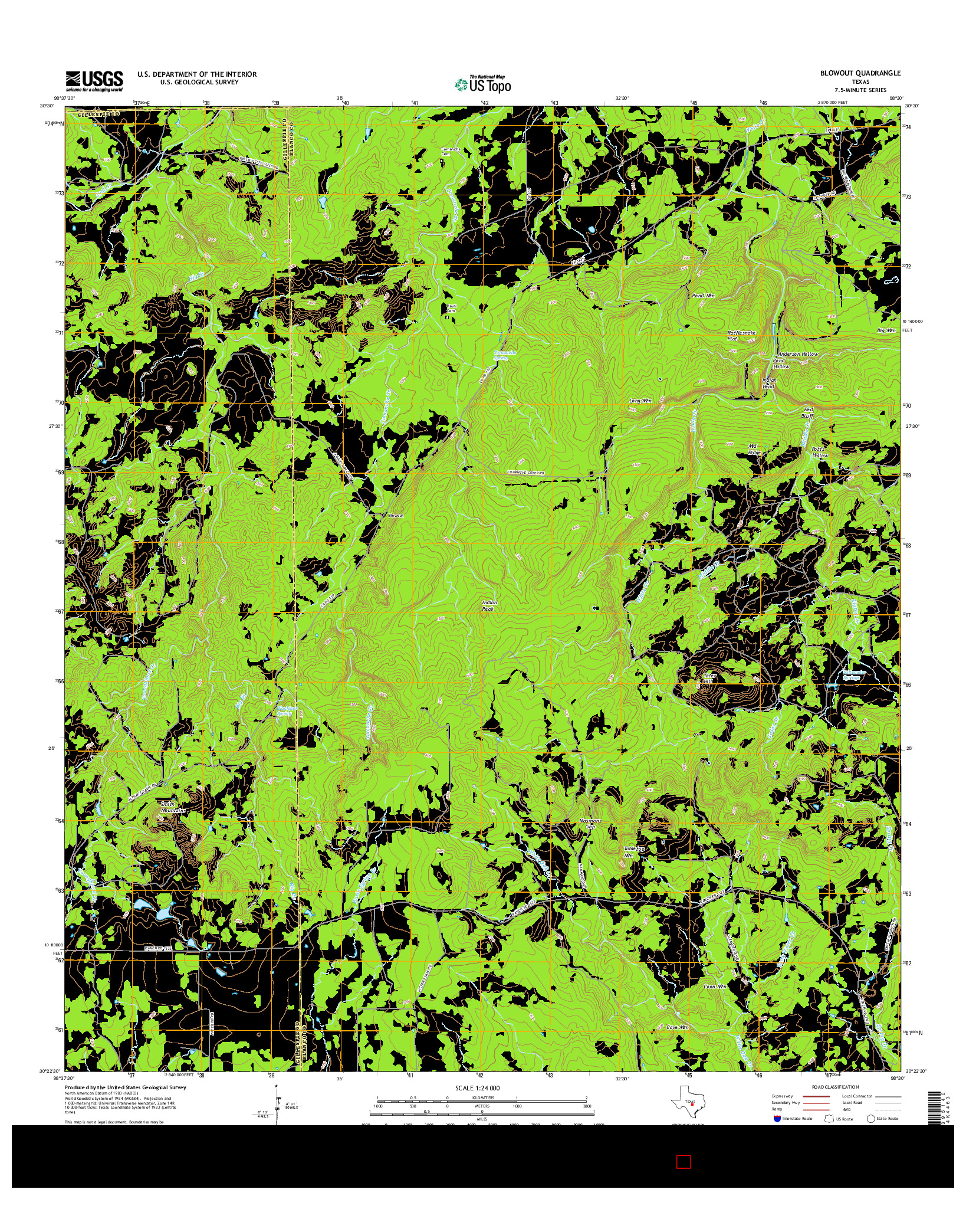 USGS US TOPO 7.5-MINUTE MAP FOR BLOWOUT, TX 2016