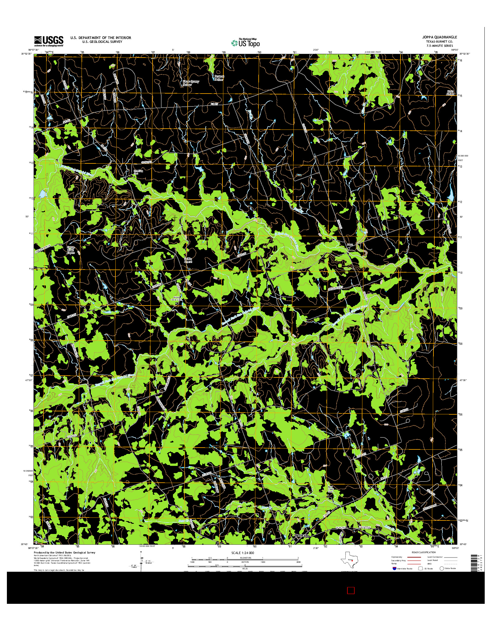 USGS US TOPO 7.5-MINUTE MAP FOR JOPPA, TX 2016