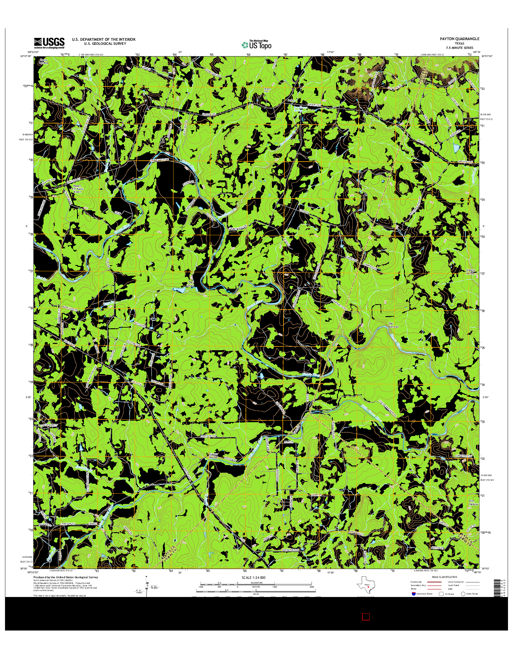 USGS US TOPO 7.5-MINUTE MAP FOR PAYTON, TX 2016