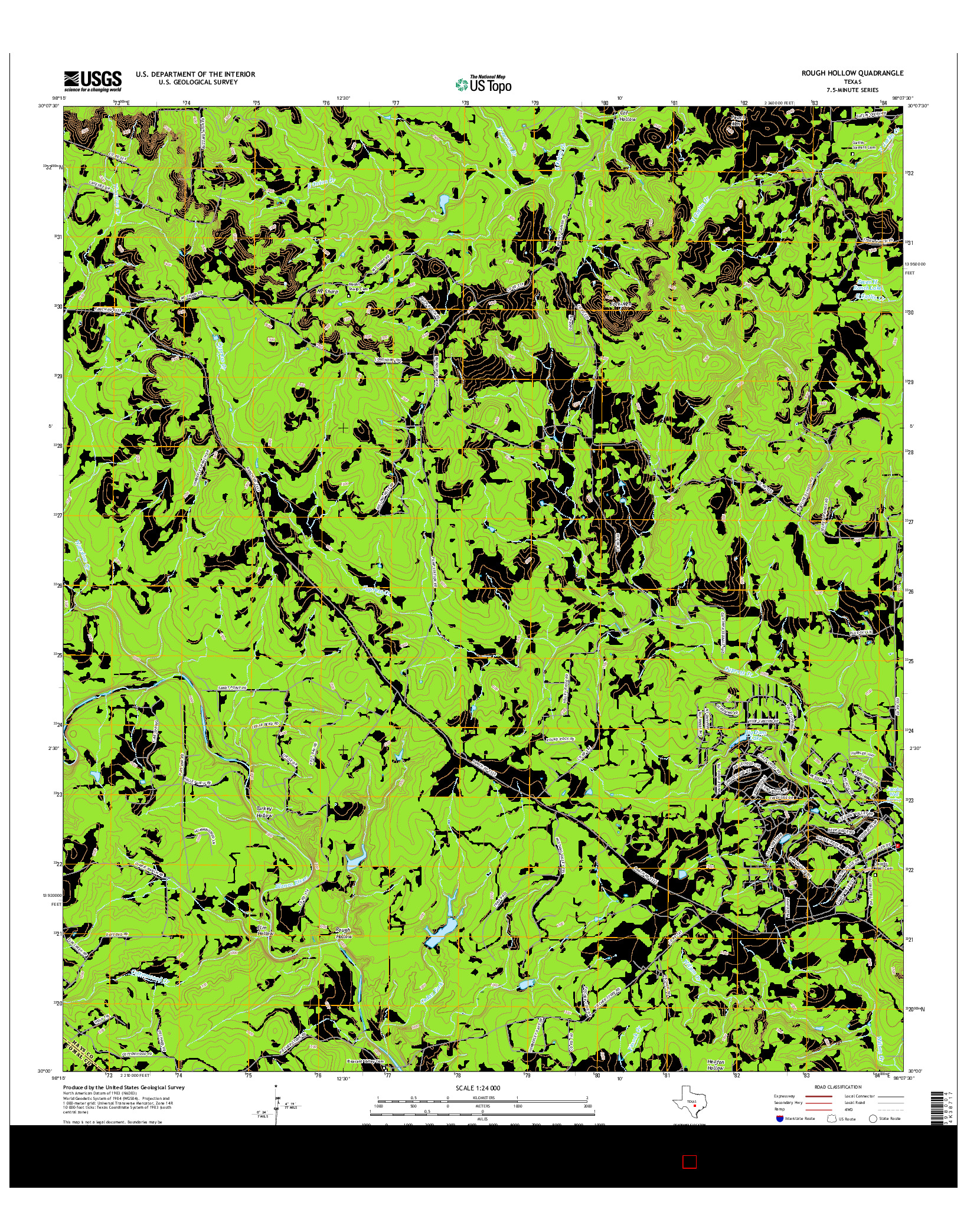 USGS US TOPO 7.5-MINUTE MAP FOR ROUGH HOLLOW, TX 2016